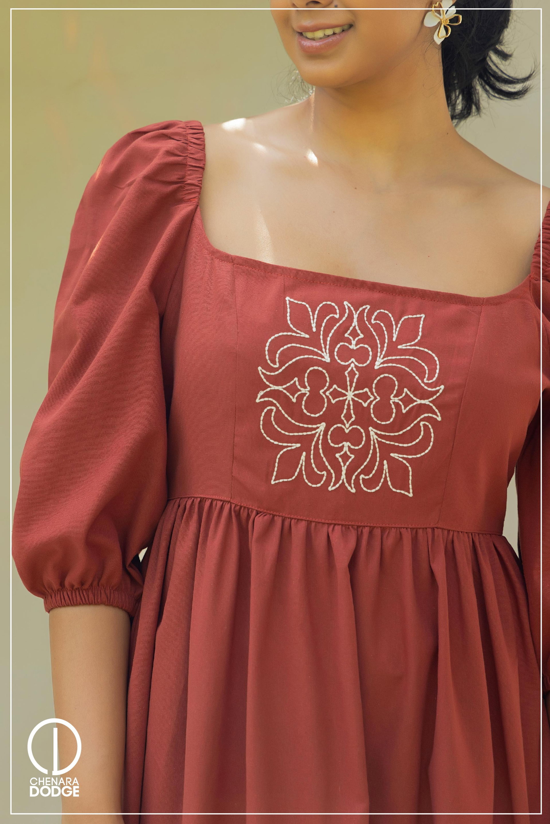 KIARA EMBROIDERED MIDI DRESS