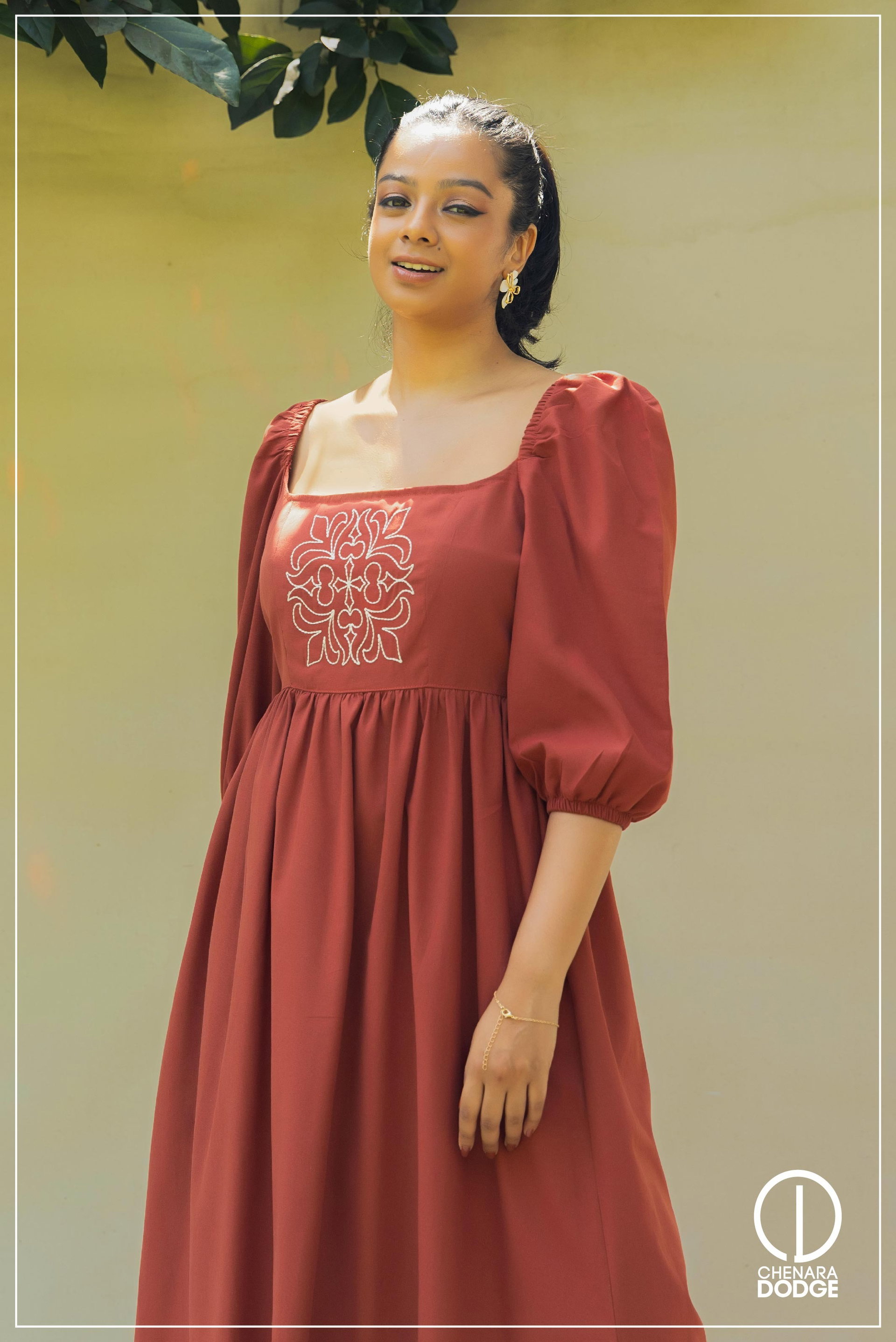 KIARA EMBROIDERED MIDI DRESS