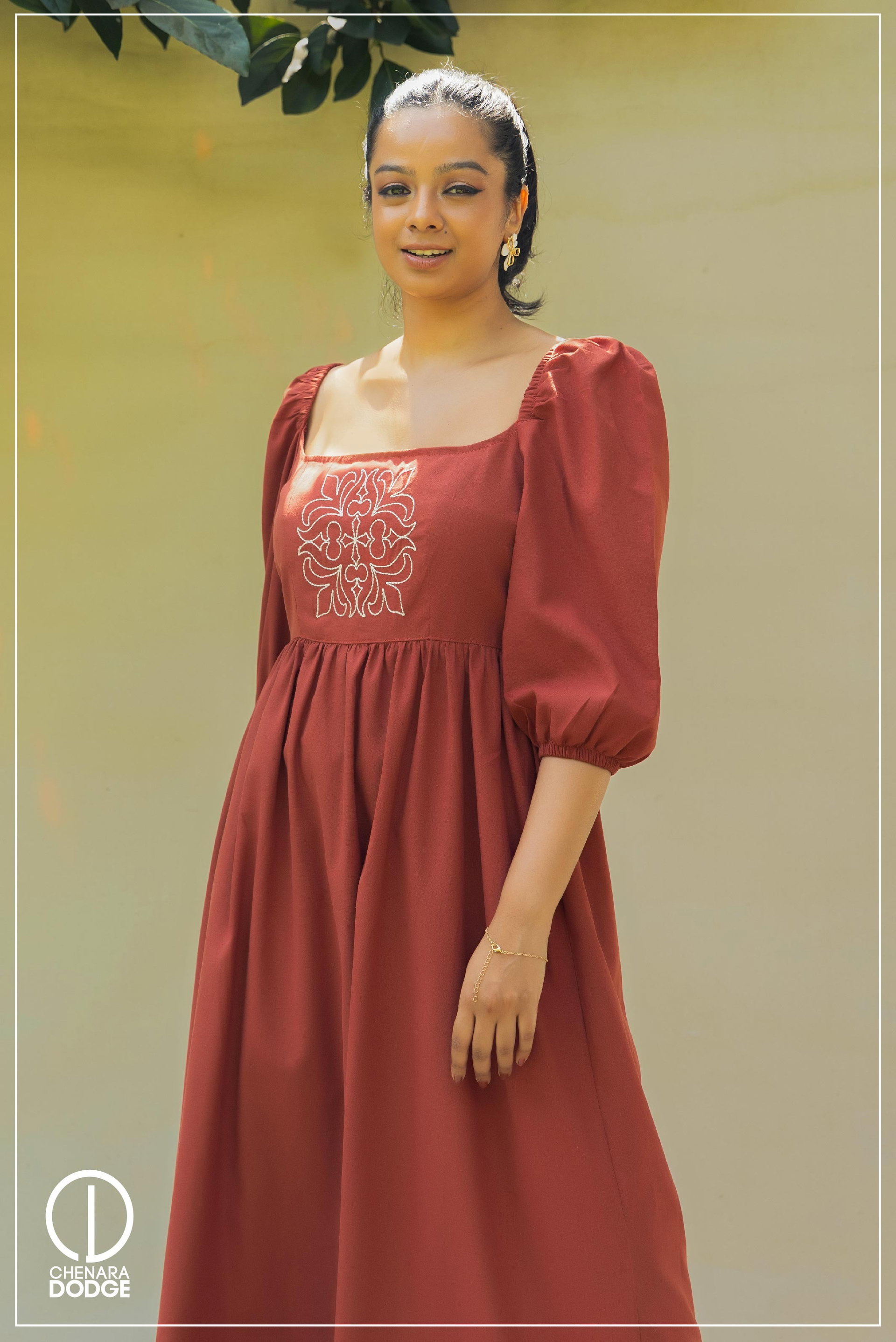 KIARA EMBROIDERED MIDI DRESS