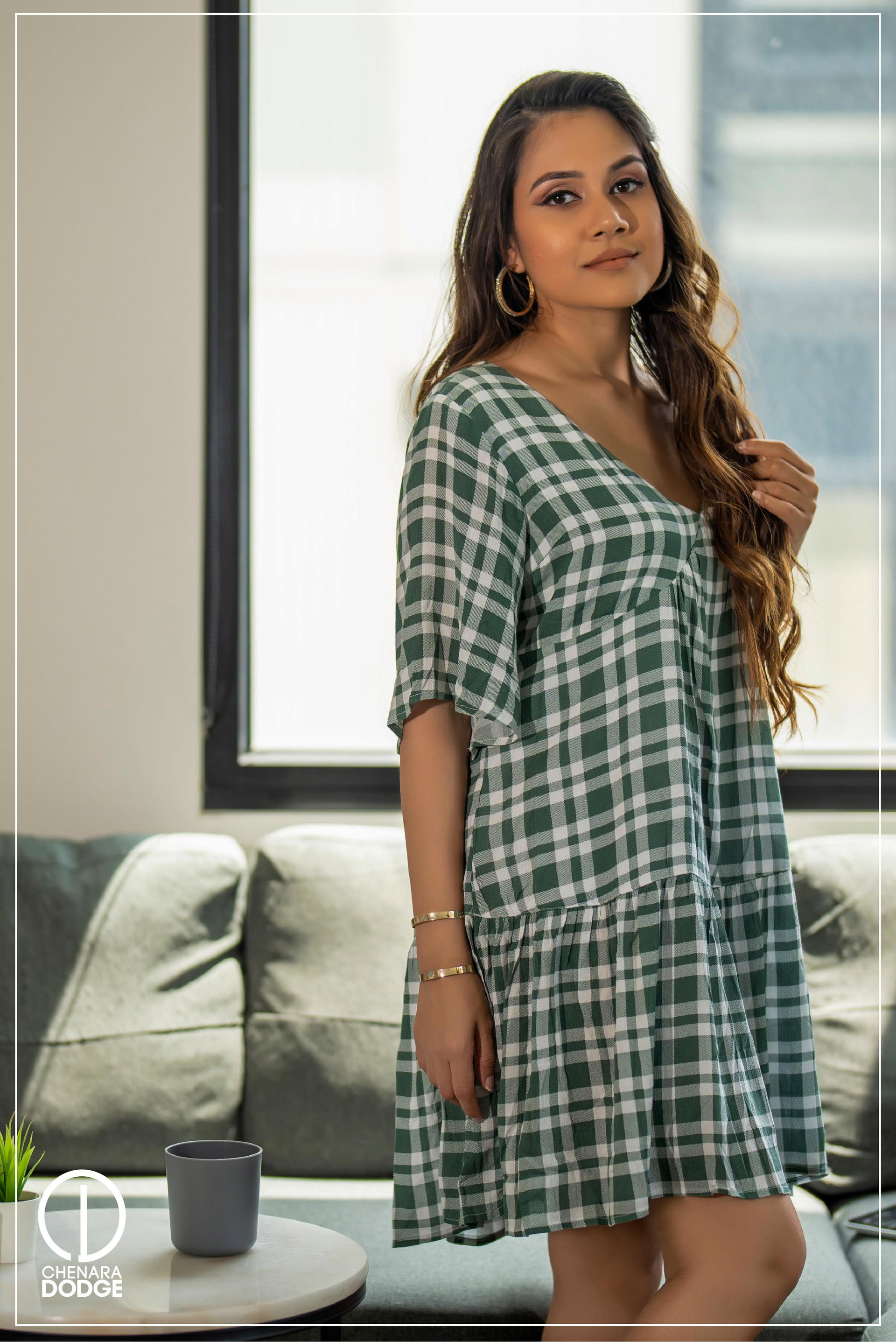 KIARA V NECK MINI DRESS