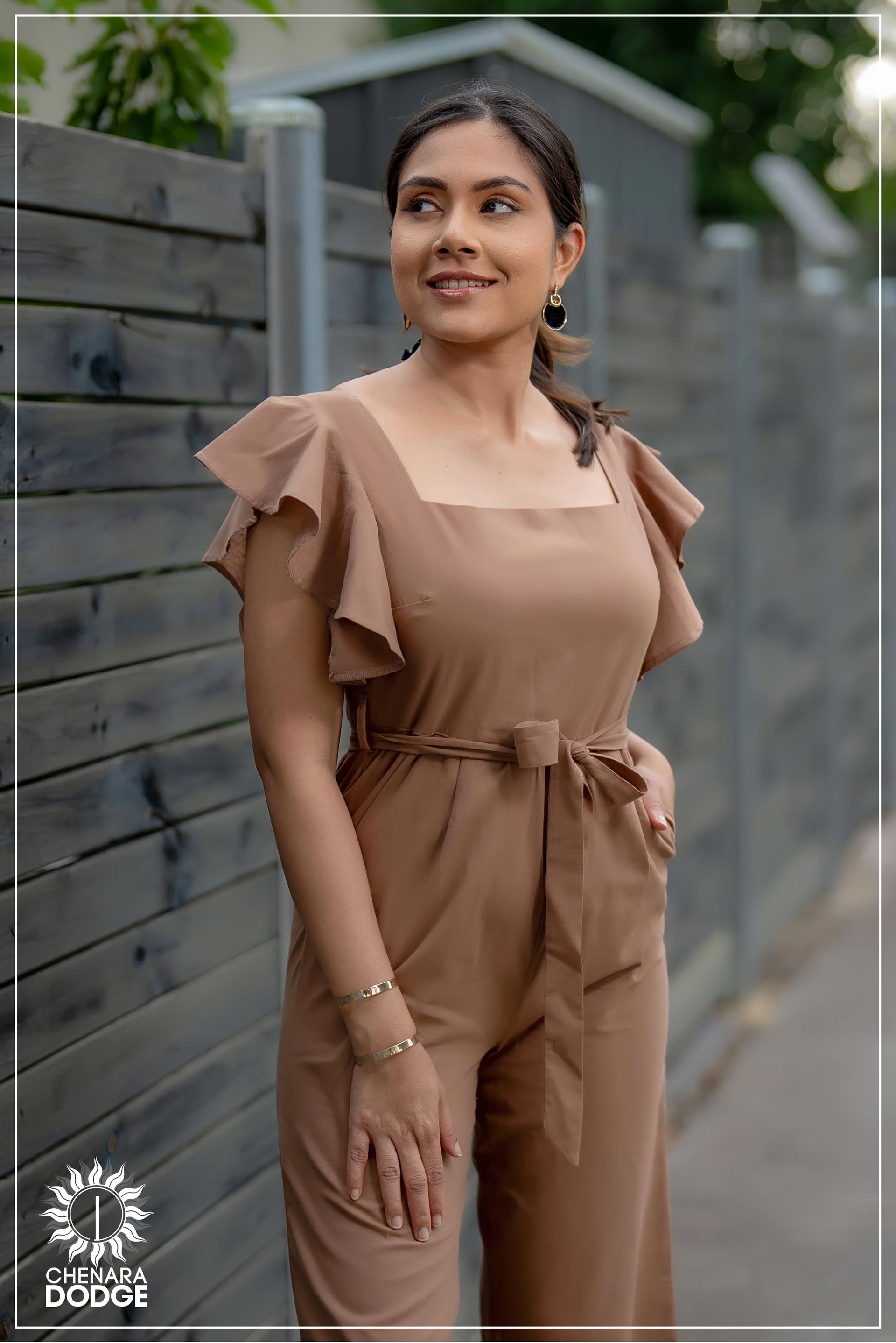 LAANA FLUTTER SLEEVE JUMPSUIT
