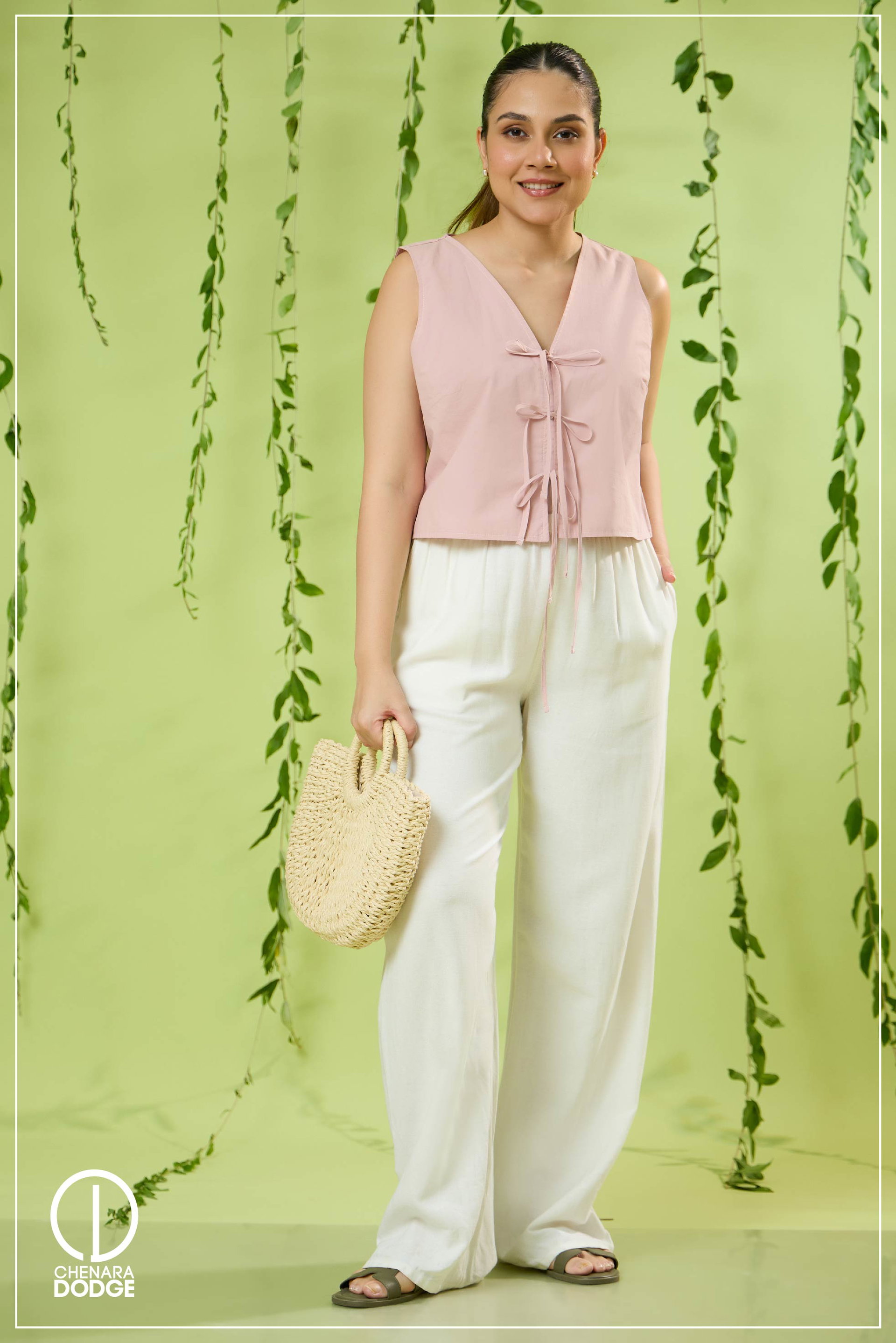 LAYLA SLEEVELESS BOW TIE-UP TOP