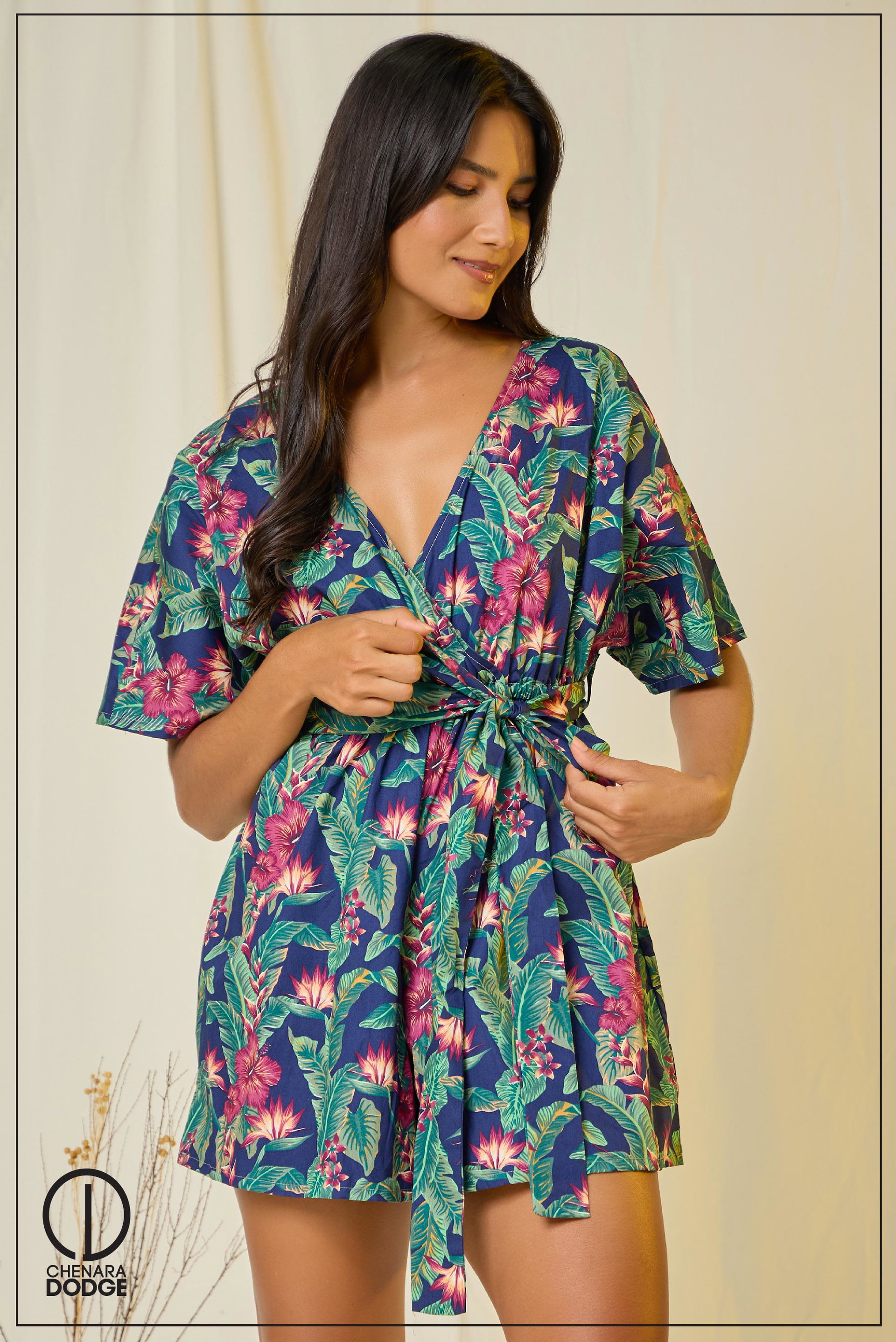 LEILA CROSS OVER FRONT TIE UP ROMPER