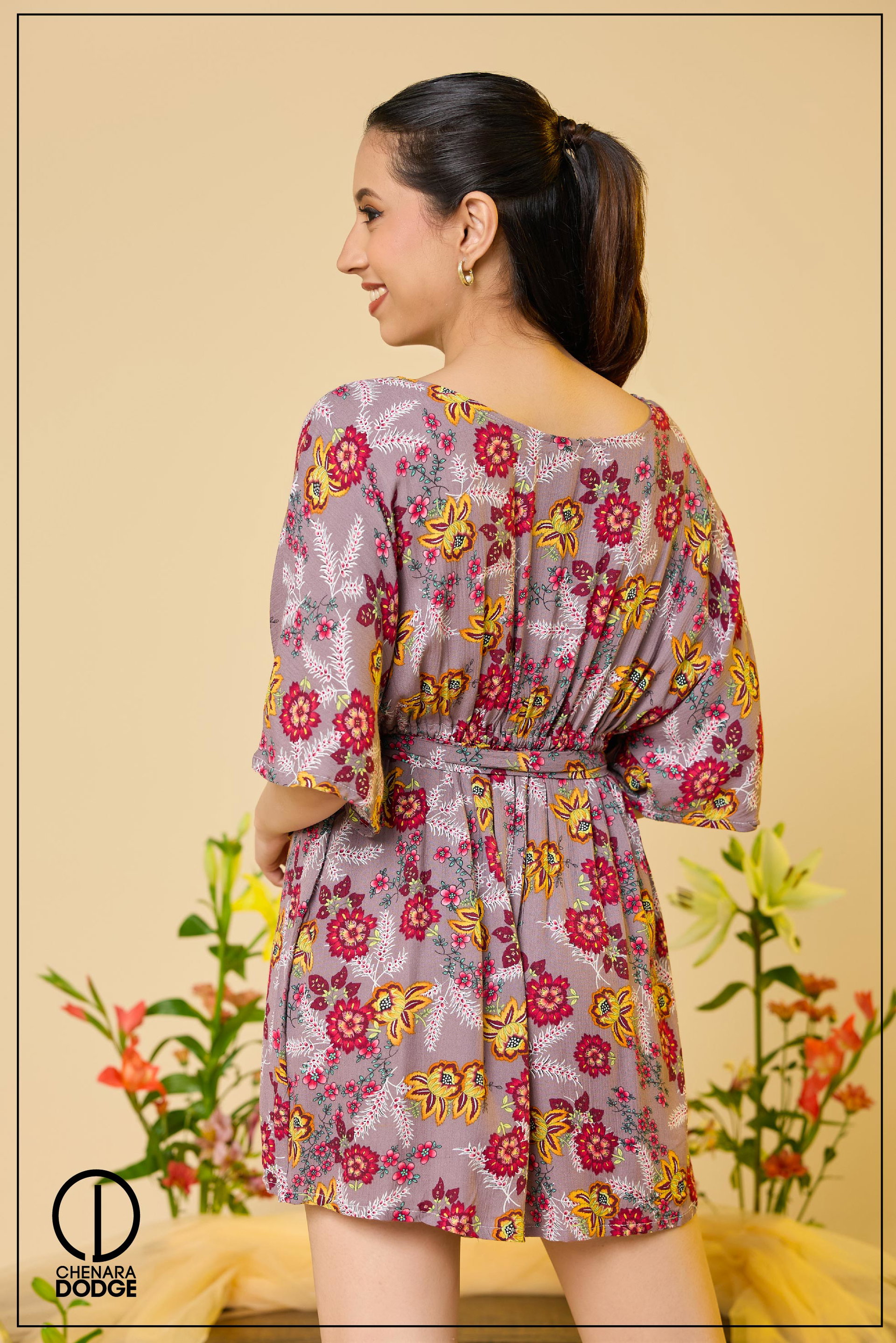 LEILA CROSS OVER FRONT TIE UP ROMPER