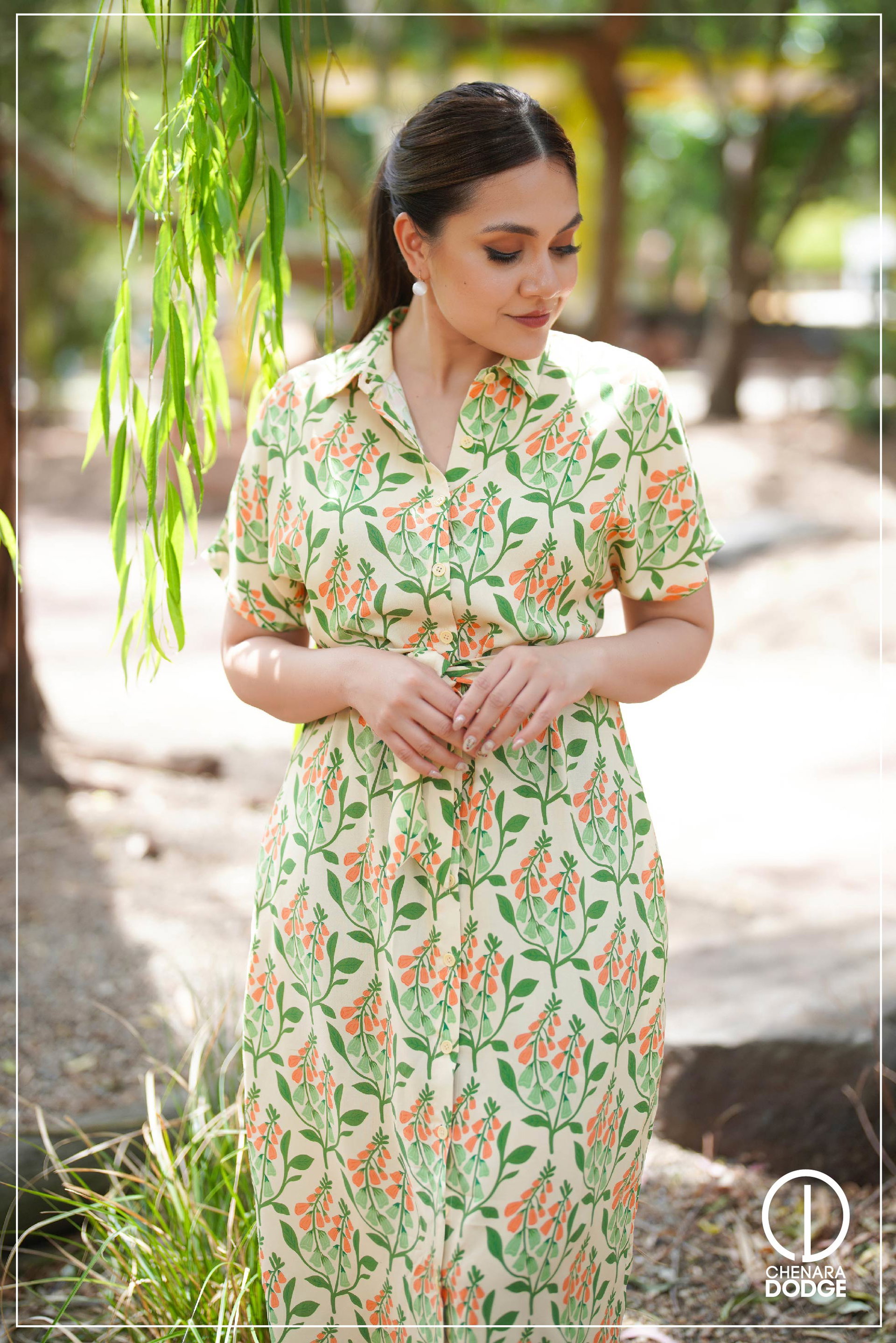 LILY TIE-UP MIDI DRESS