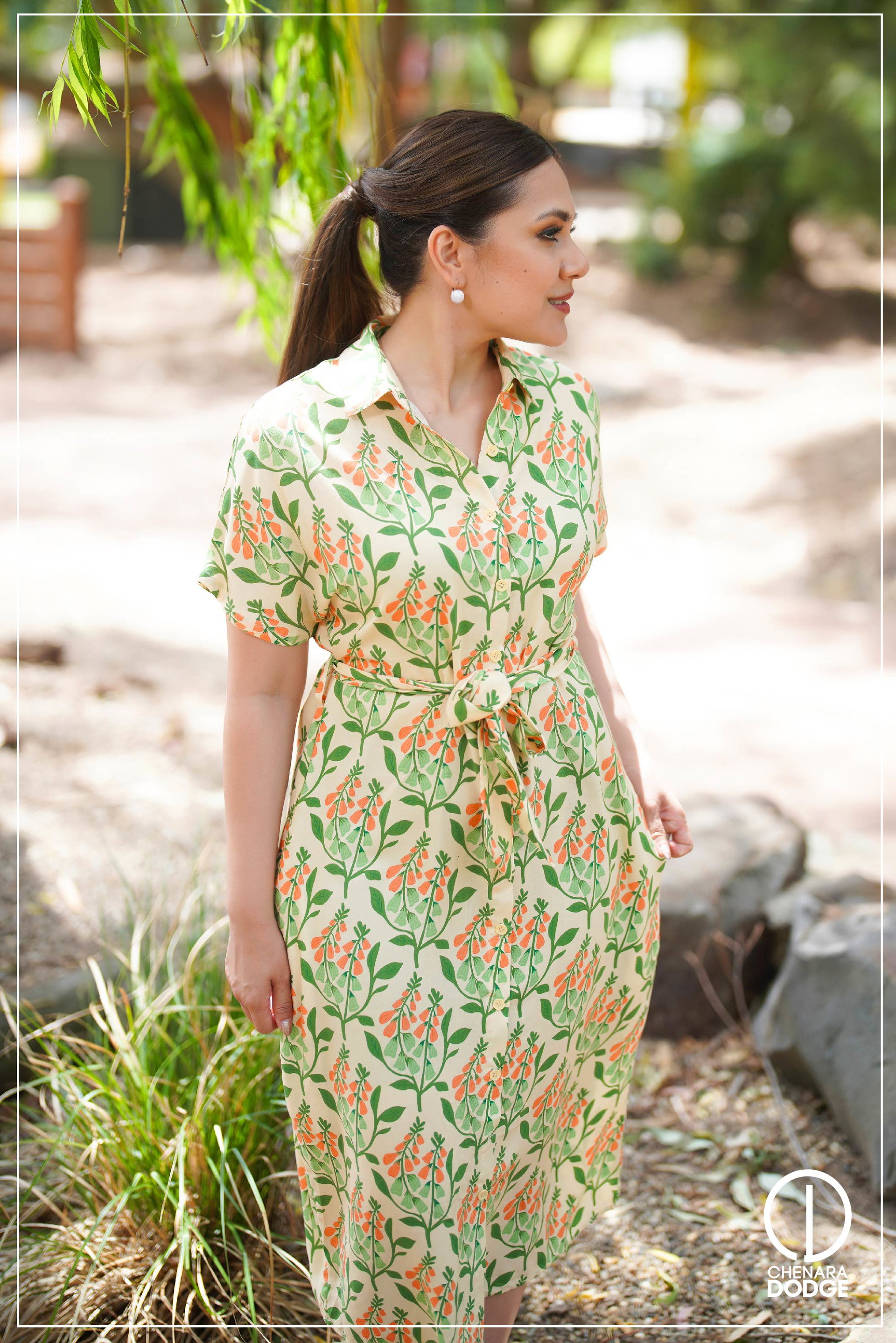 LILY TIE-UP MIDI DRESS