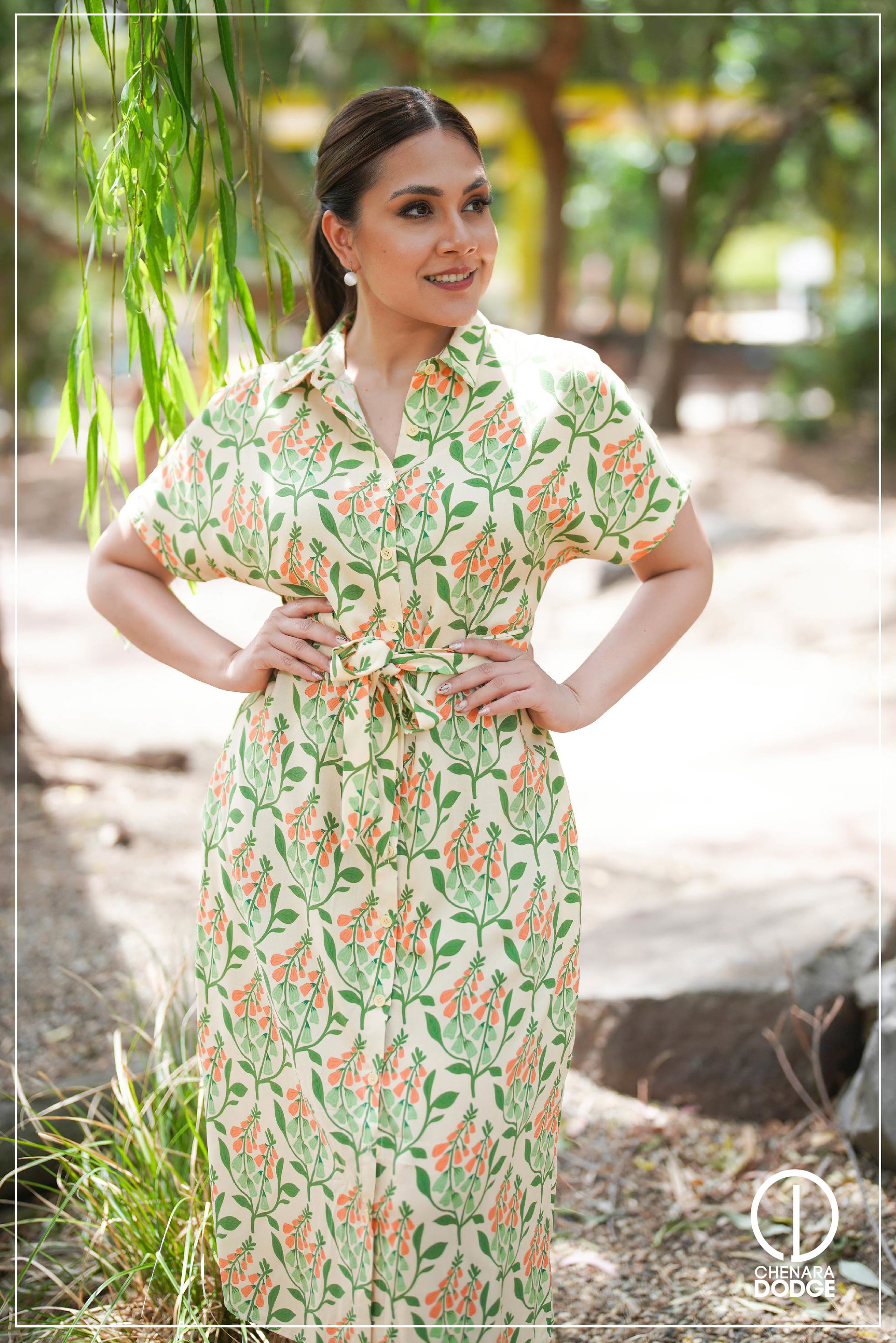 LILY TIE-UP MIDI DRESS