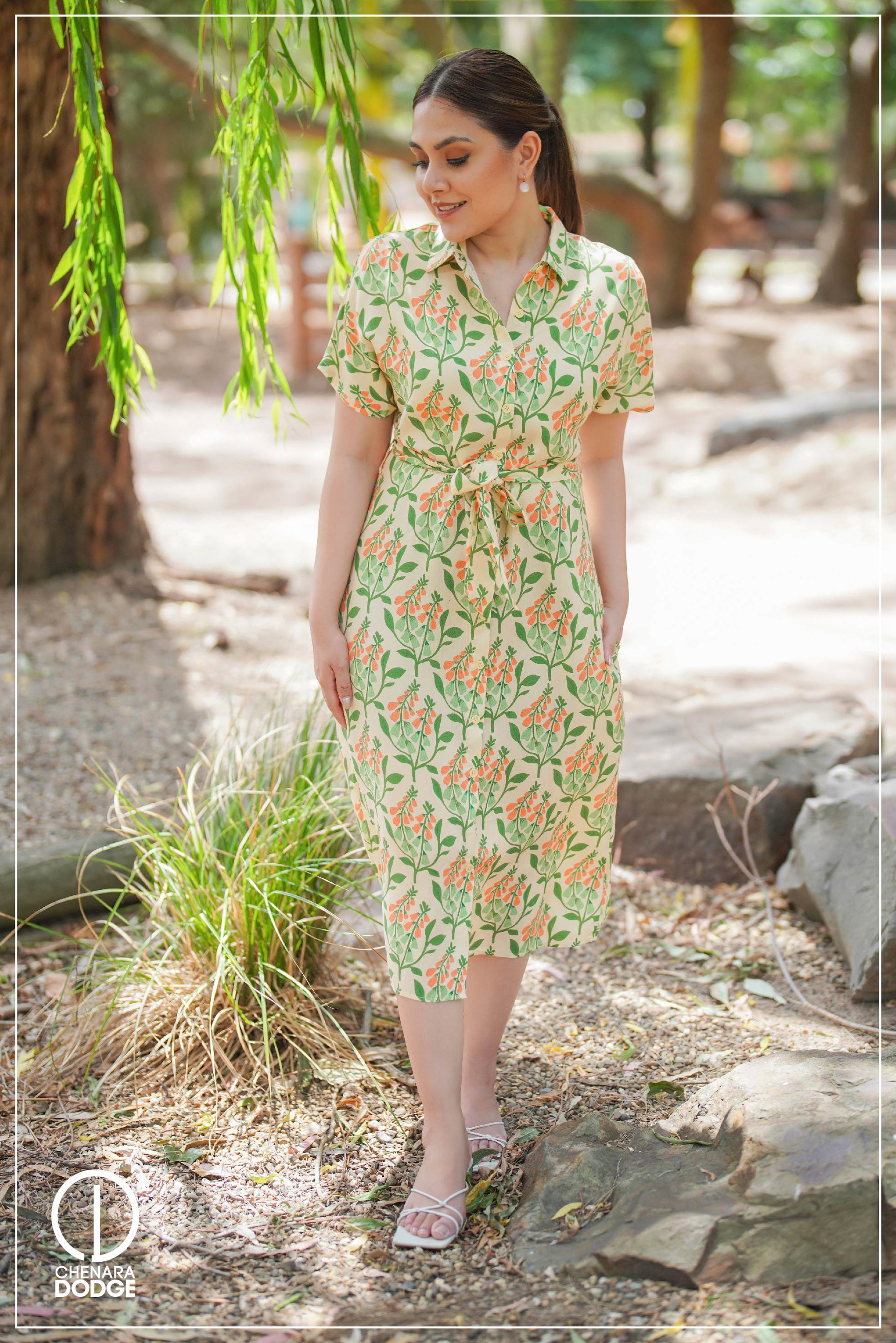 LILY TIE-UP MIDI DRESS