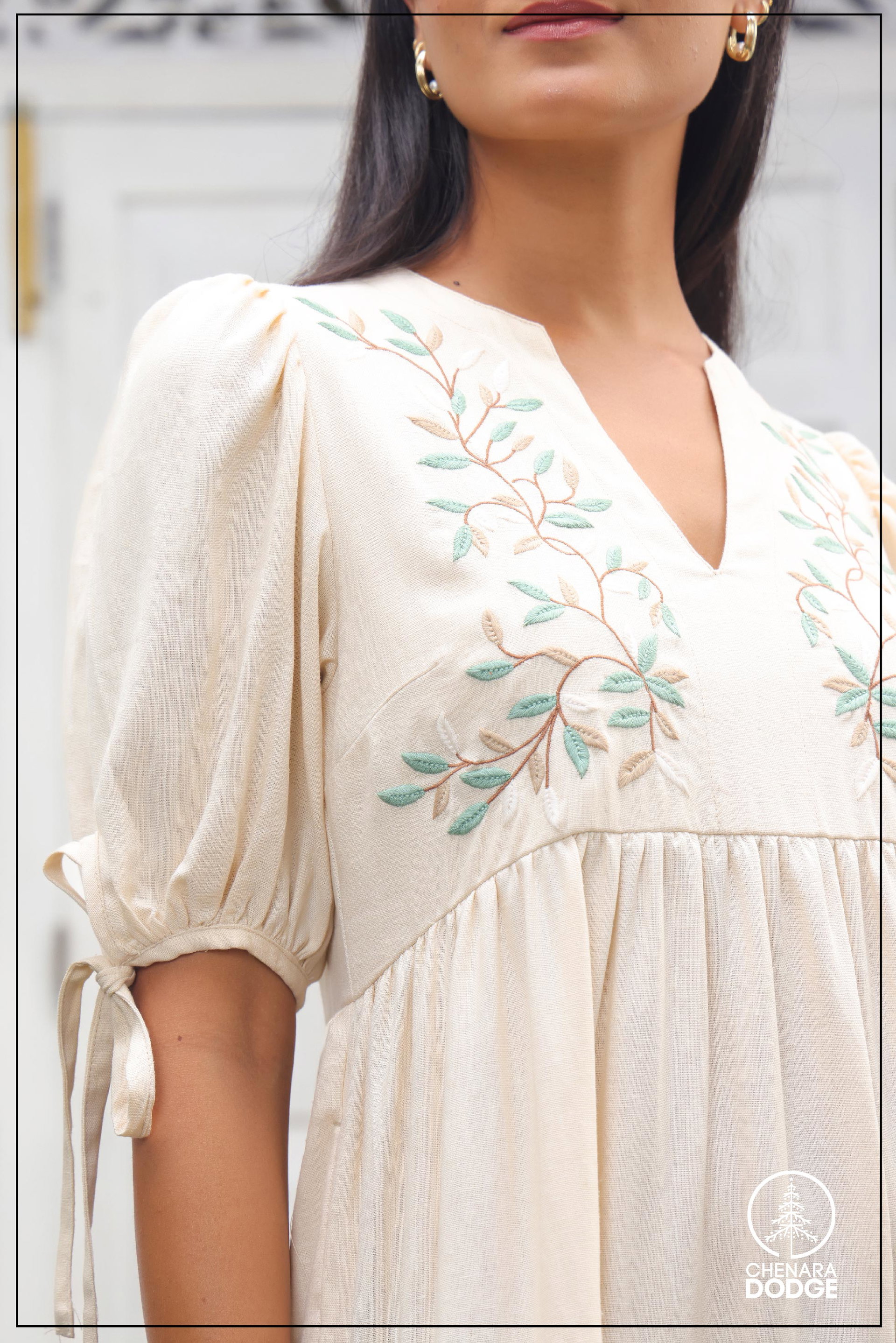 LINDA EMBROIDERED MIDI DRESS