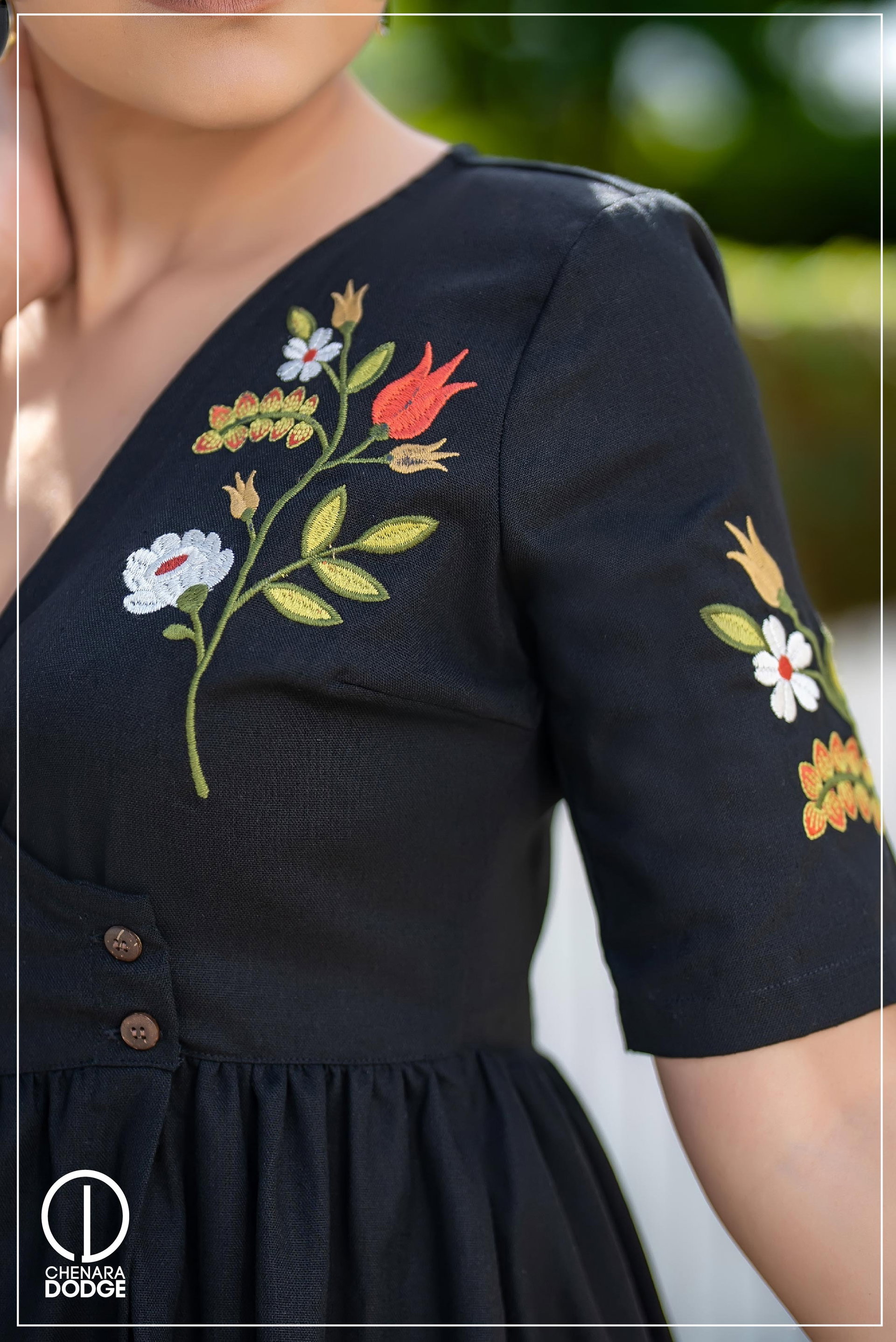 LIYA EMBROIDERED MIDI DRESS