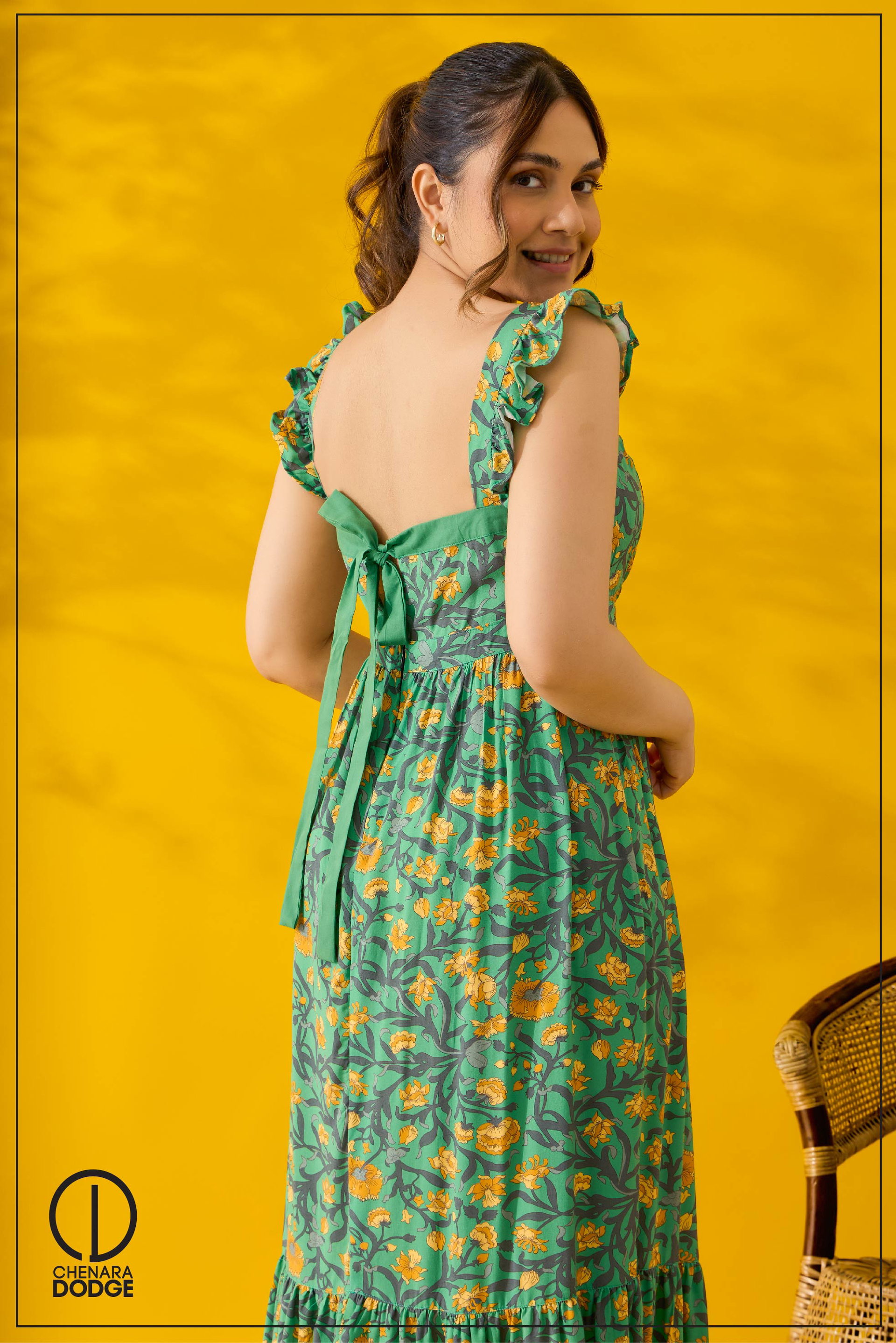 LOLA RUFFLE MAXI DRESS