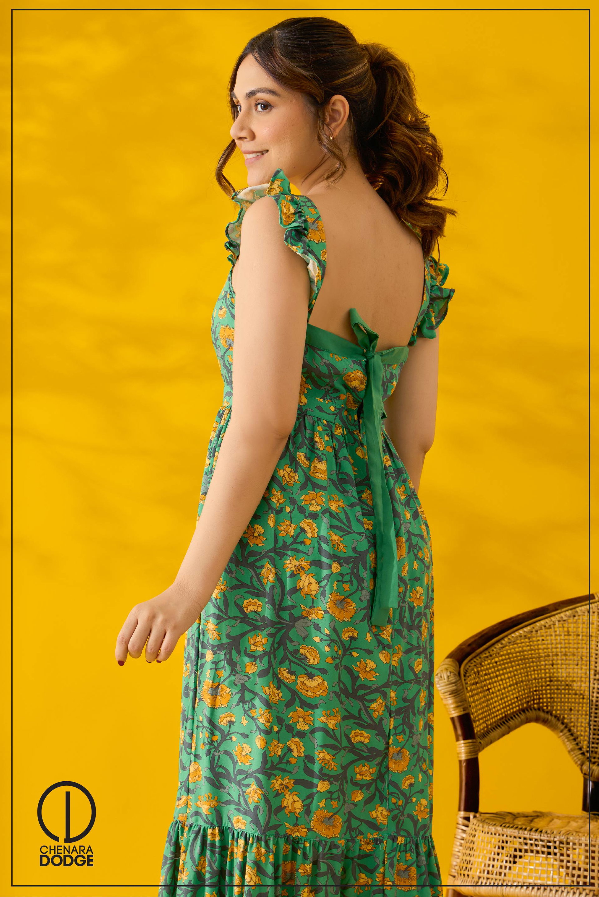 LOLA RUFFLE MAXI DRESS