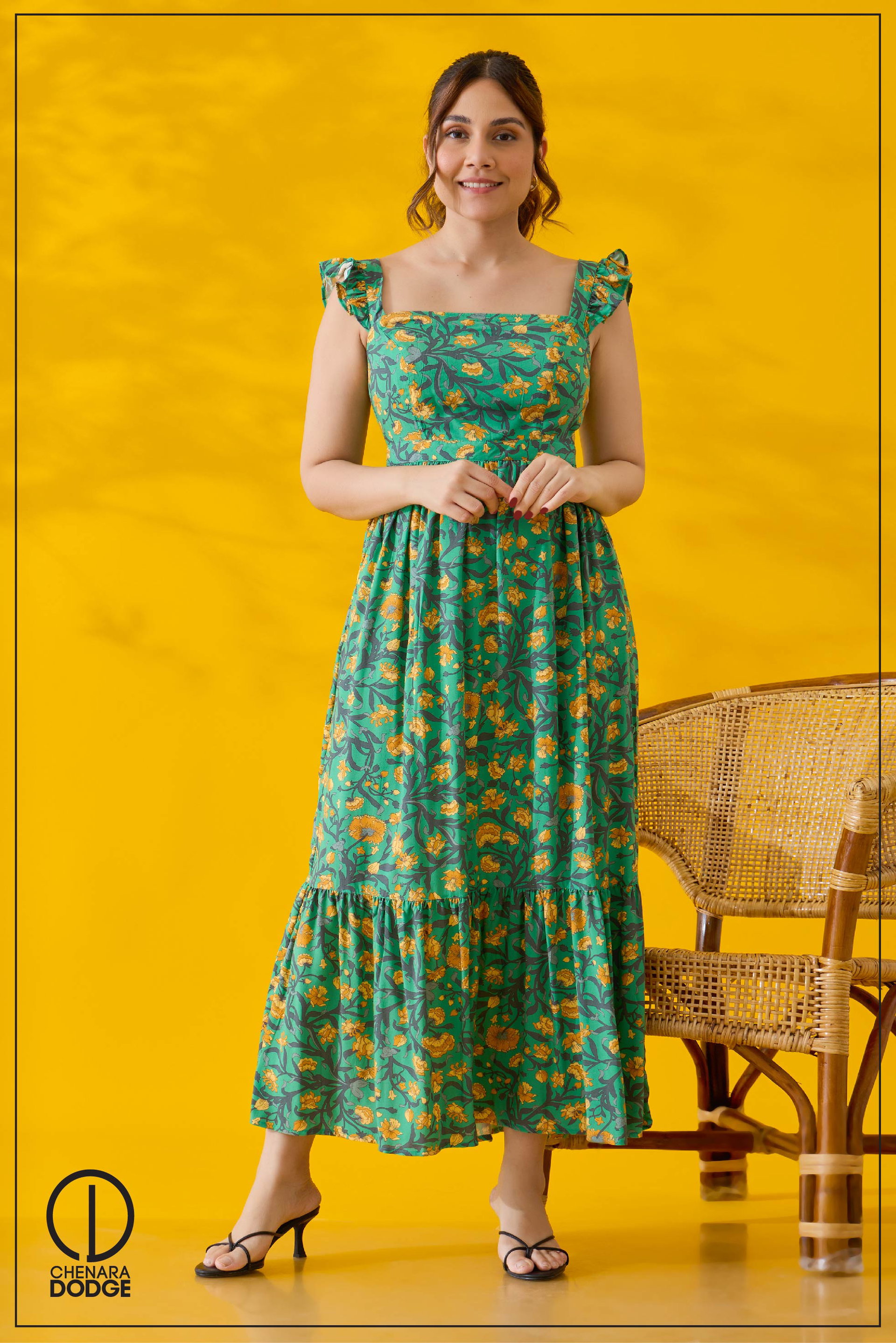 LOLA RUFFLE MAXI DRESS