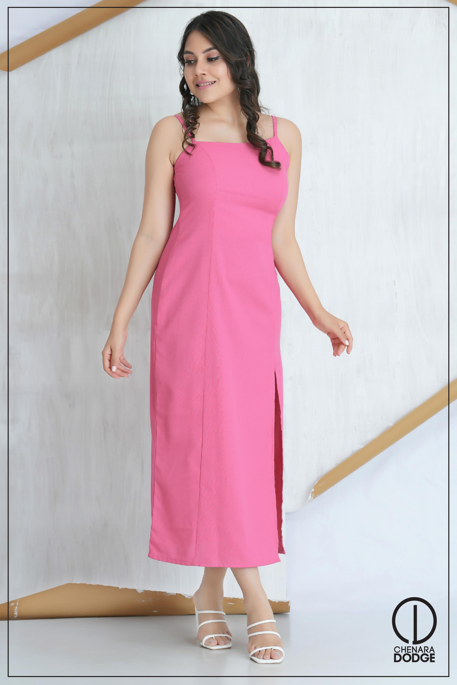 LOLA STRAP MIDI DRESS
