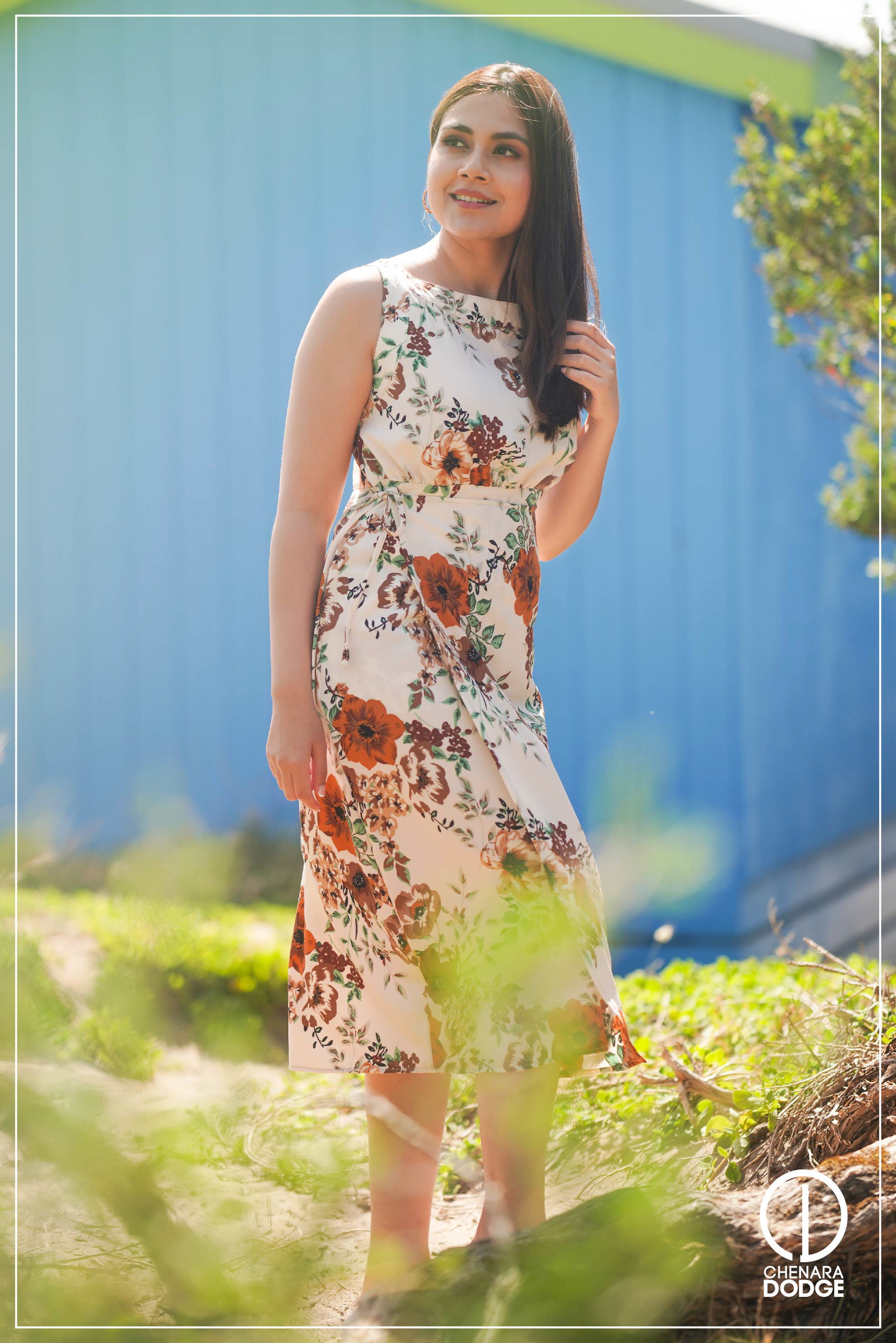 LUISA WRAP MIDI DRESS