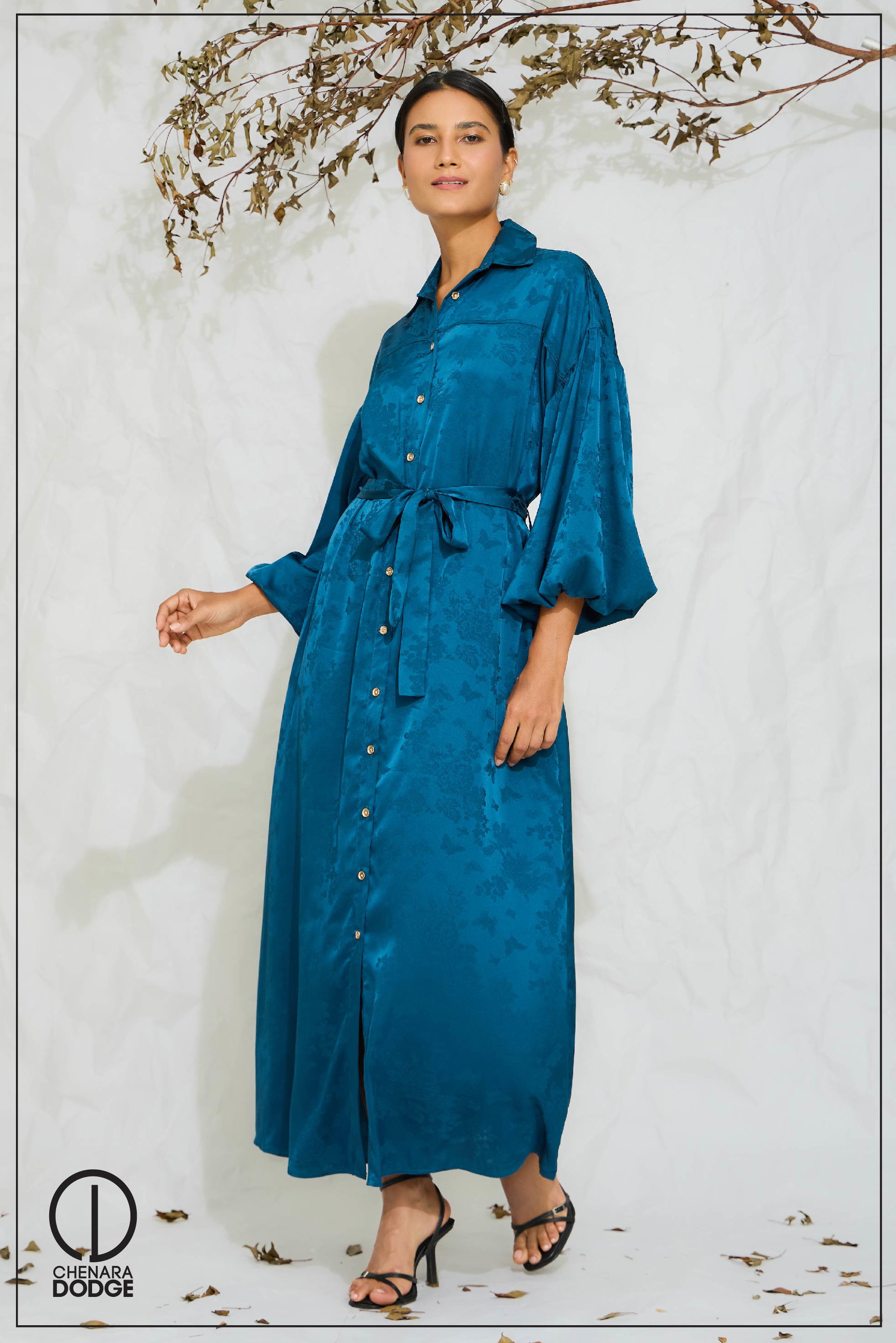 LUNA BISHOP SLEEVES MAXI DRESS
