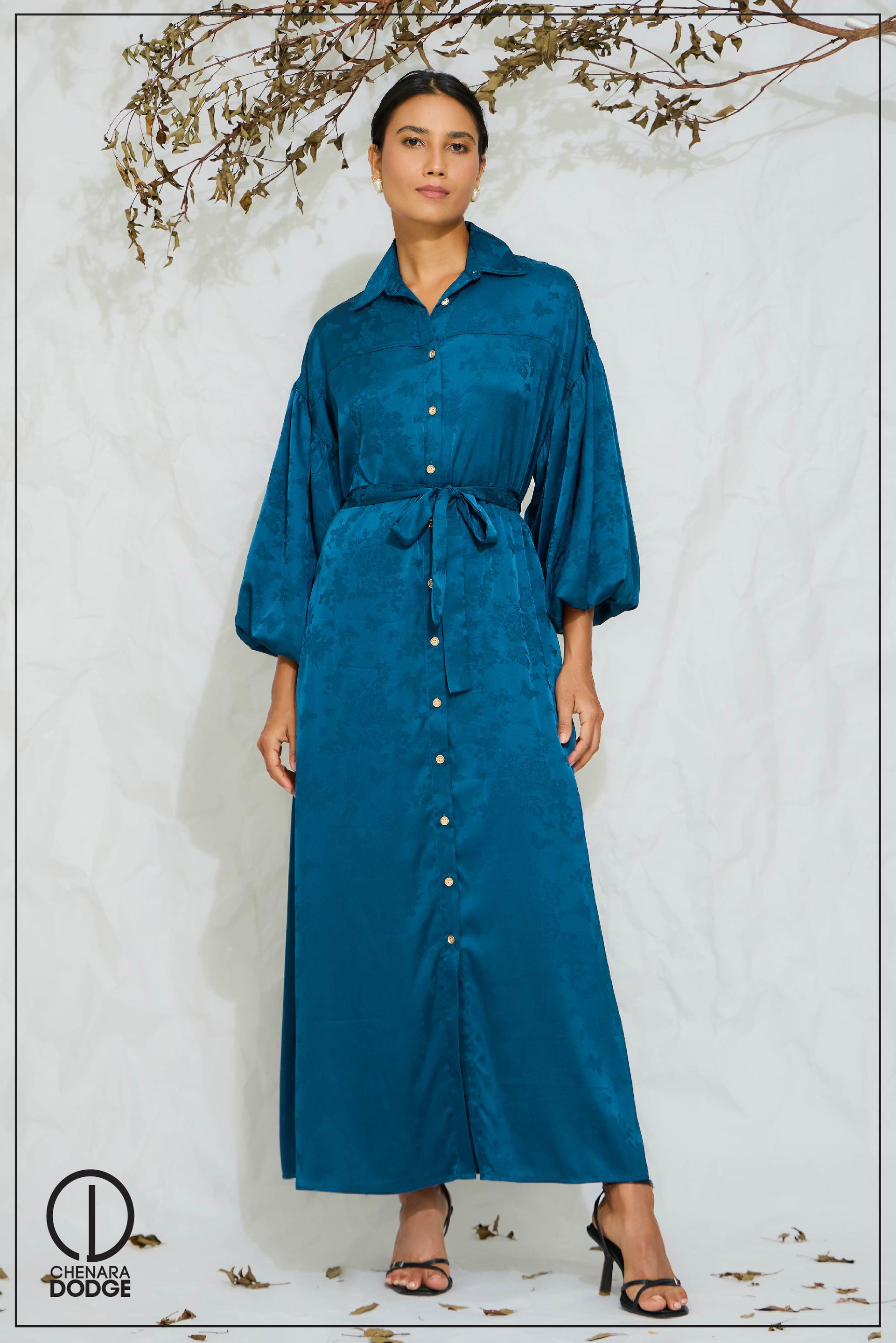 LUNA BISHOP SLEEVES MAXI DRESS