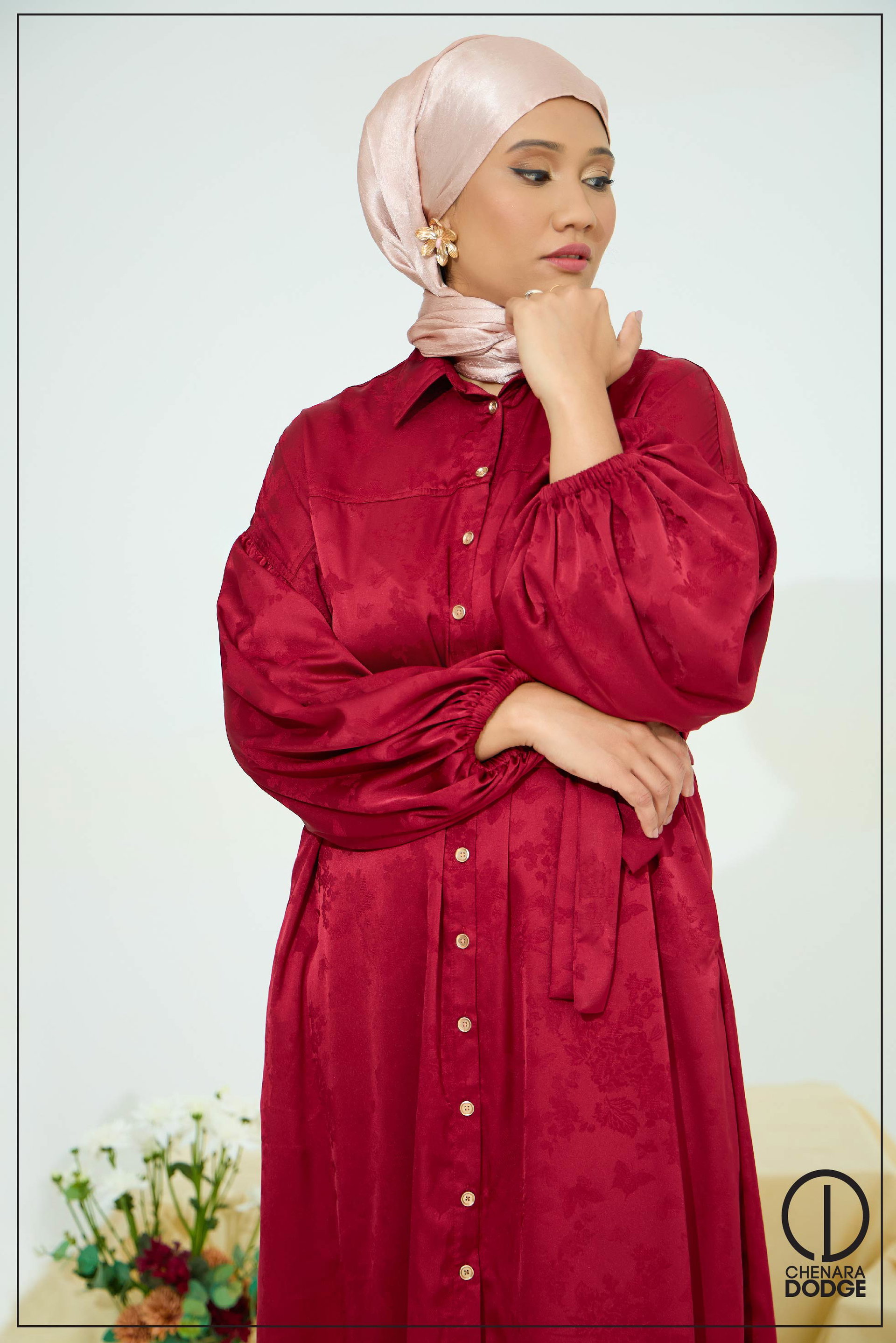 LUNA BISHOP SLEEVES MAXI DRESS