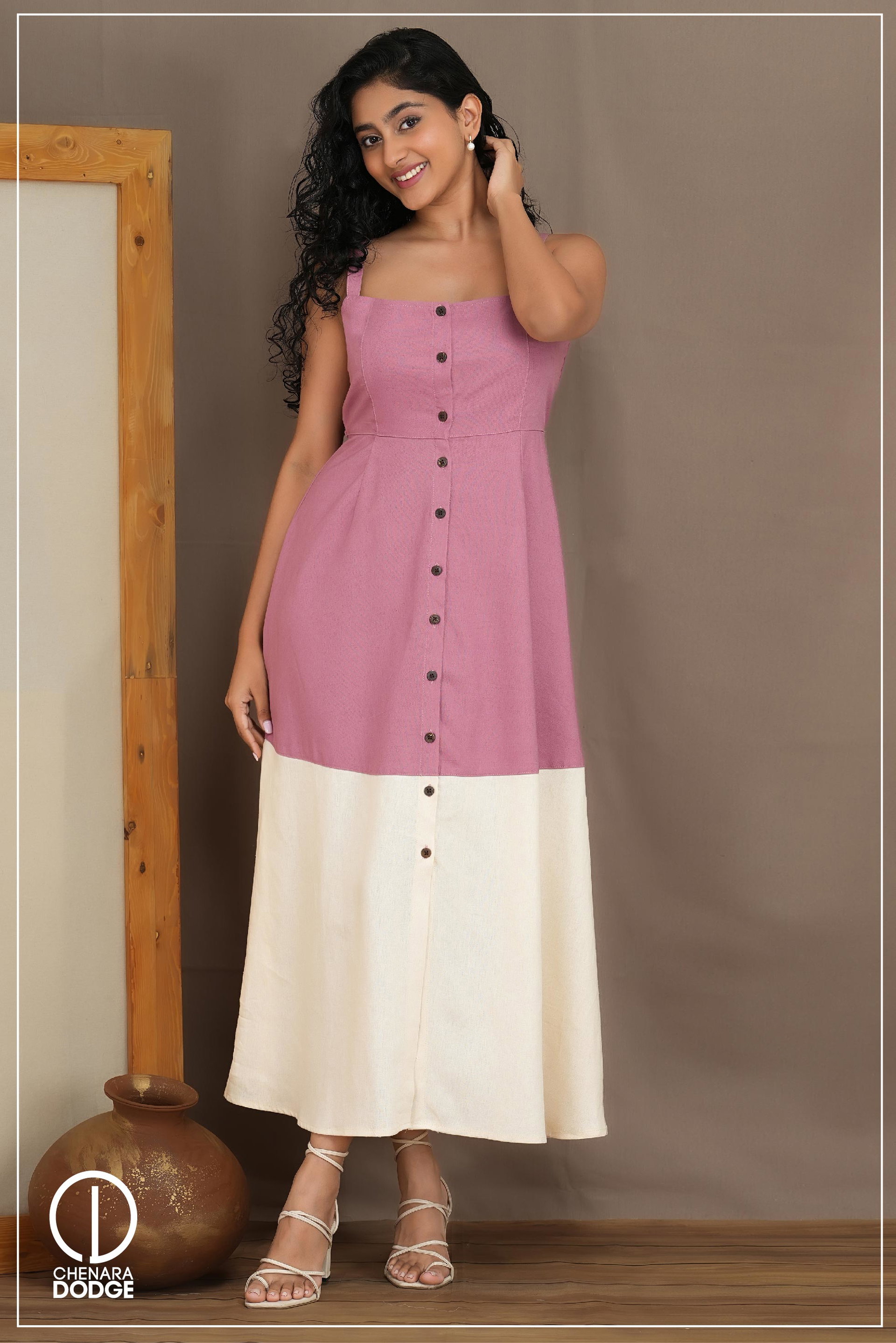 LUNA TWO-TONE MIDI DRESS