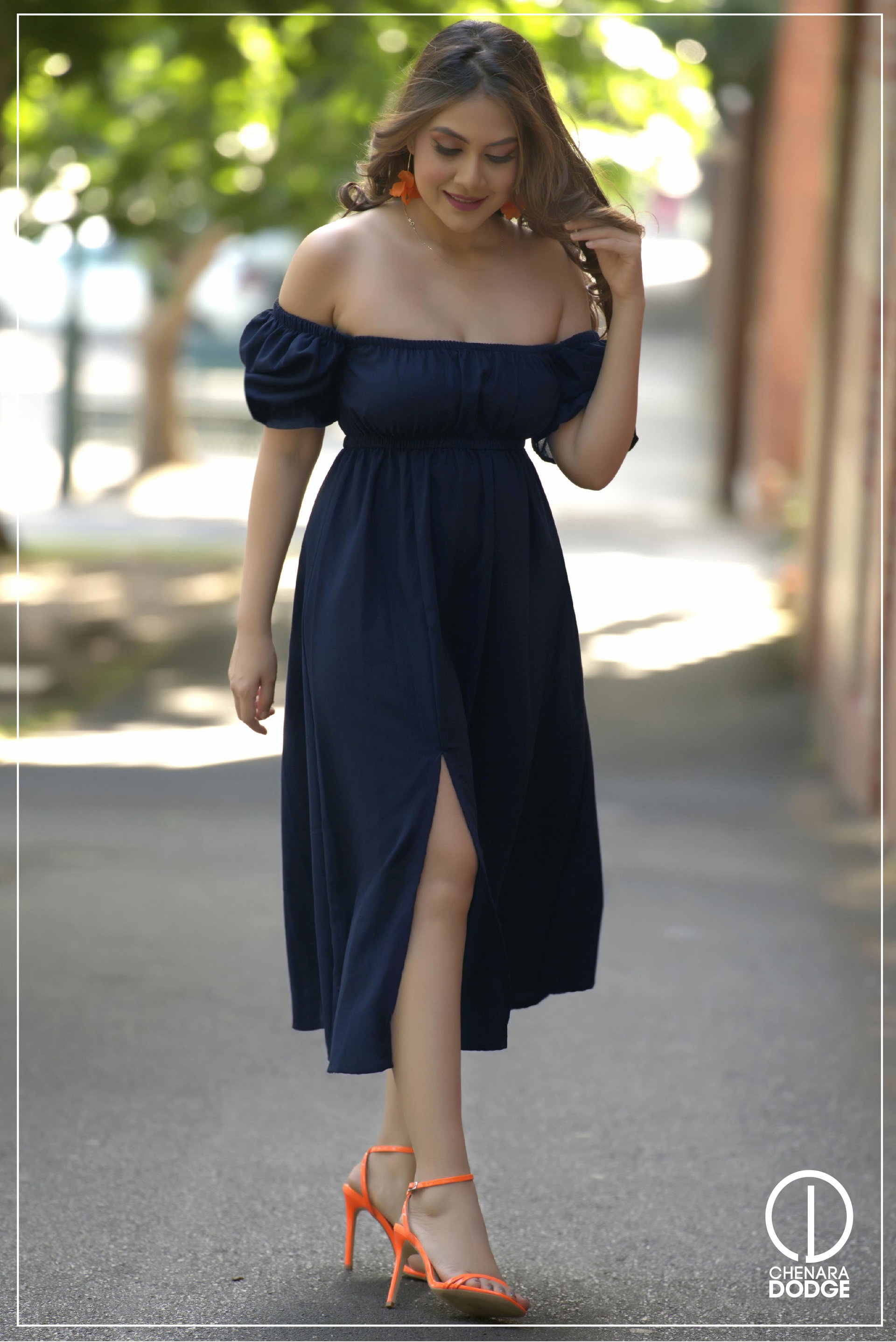 LYDIA BUSTIER MIDI DRESS