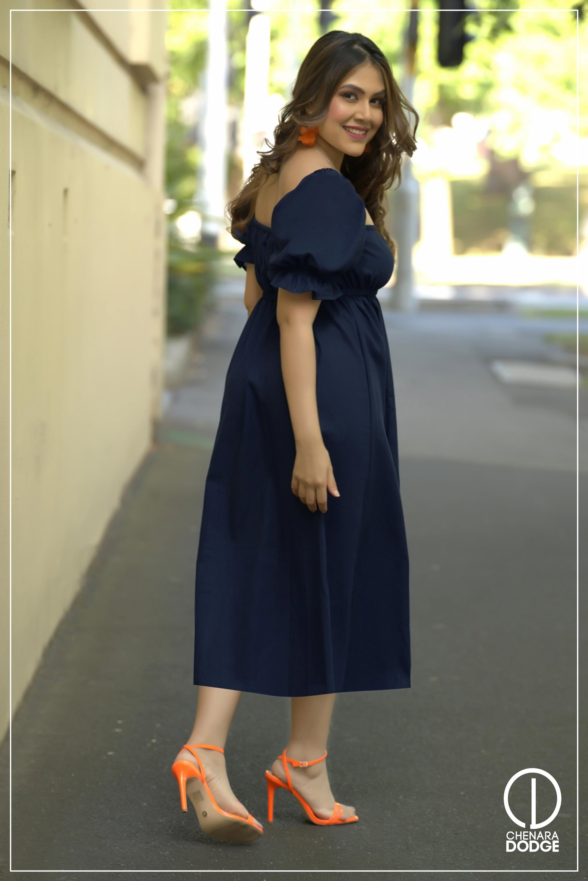 LYDIA BUSTIER MIDI DRESS