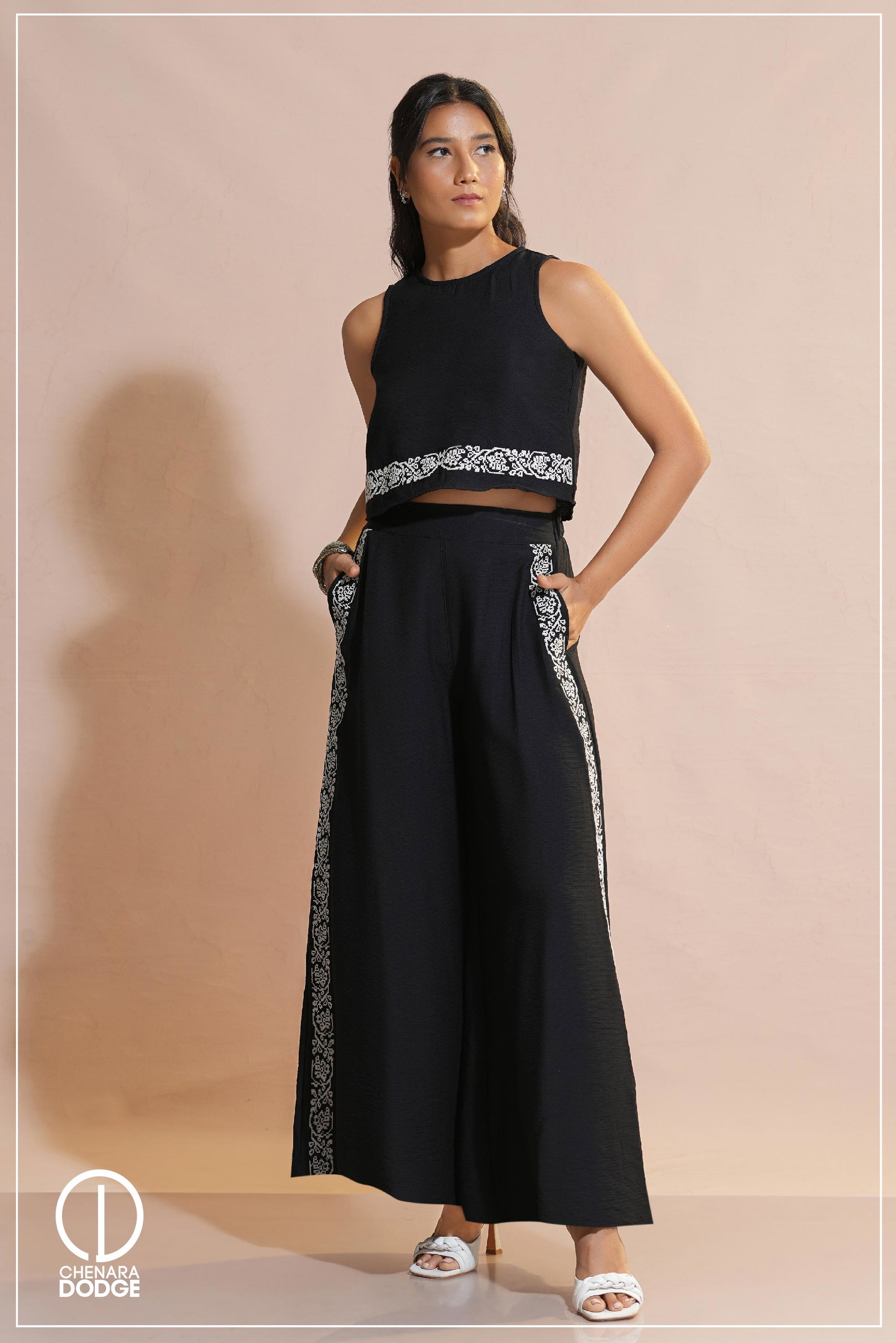 LYDIA EMBROIDERED TWO PIECE SET