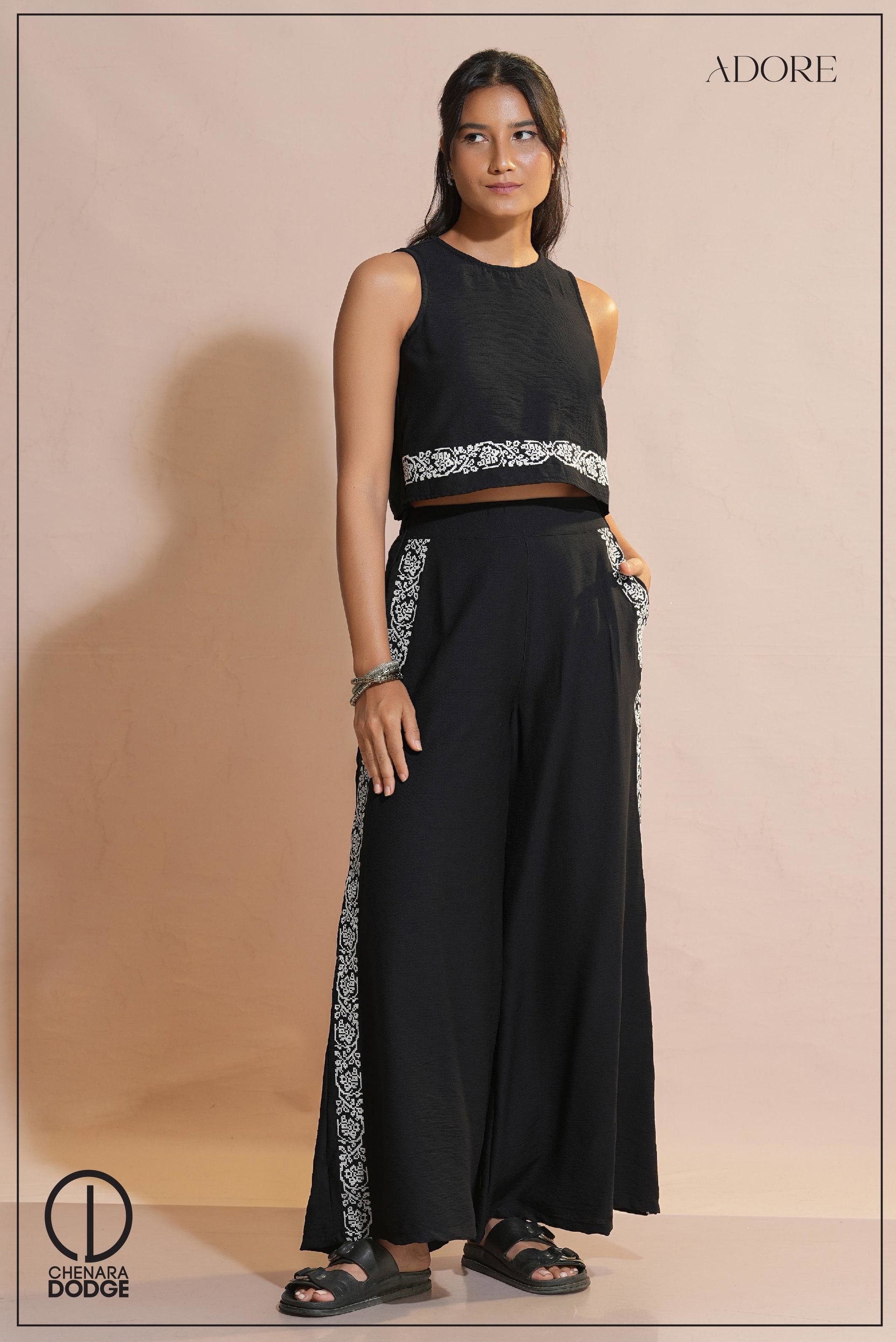 LYDIA EMBROIDERED TWO PIECE SET