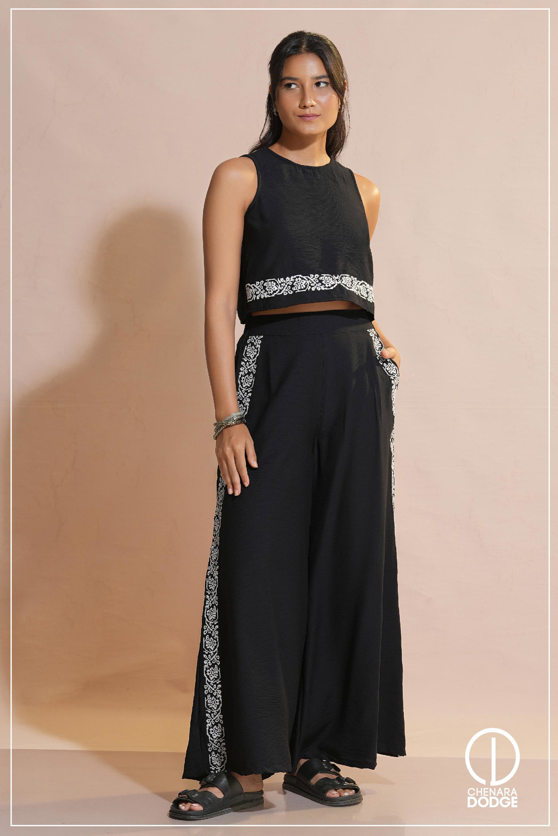 LYDIA EMBROIDERED TWO PIECE SET
