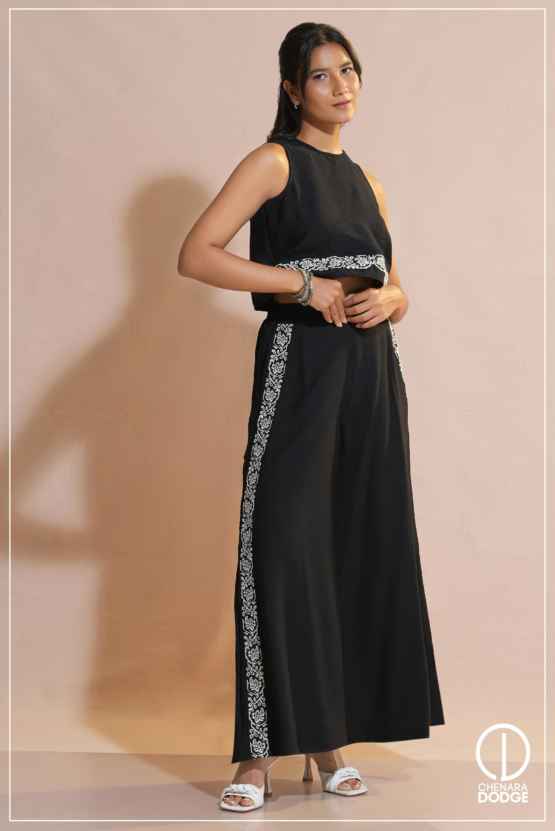 LYDIA EMBROIDERED TWO PIECE SET