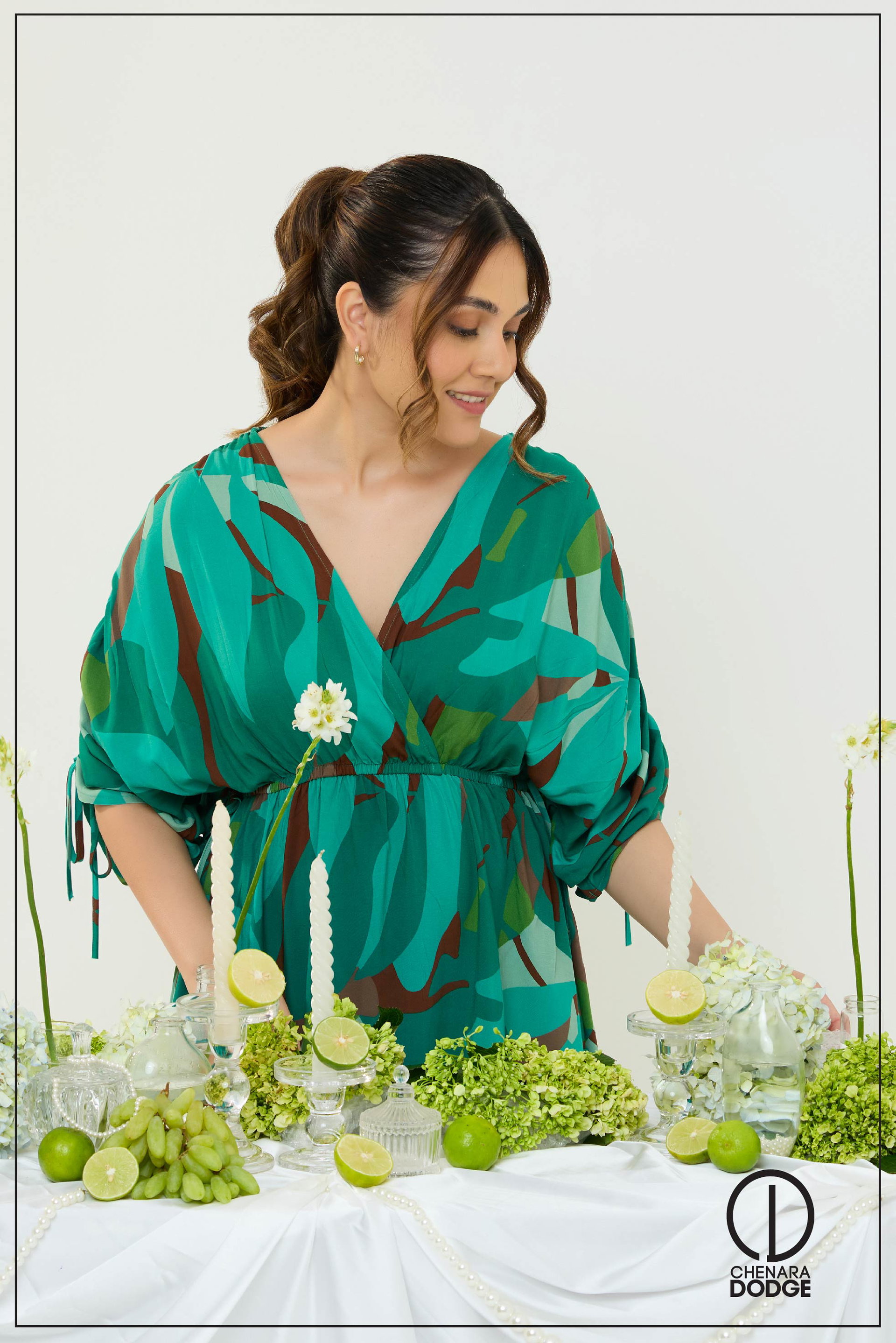 LYRA  RUCHED SLEEVE MAXI DRESS