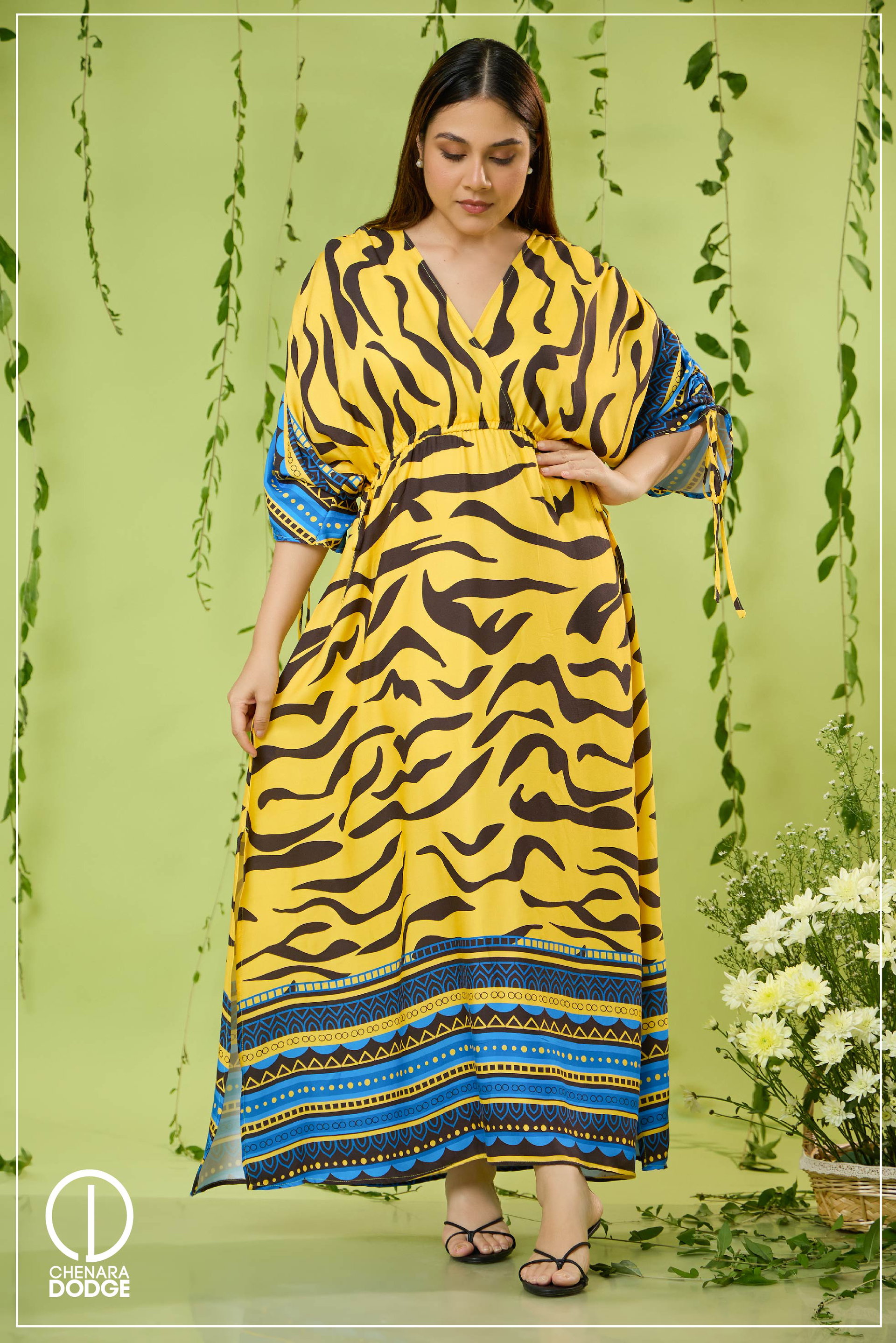 LYRA  RUCHED SLEEVE MAXI DRESS