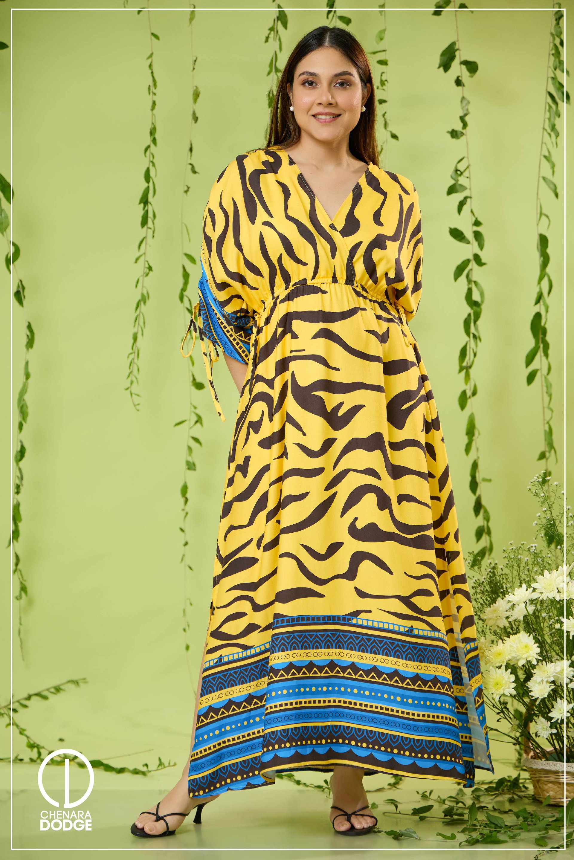 LYRA  RUCHED SLEEVE MAXI DRESS