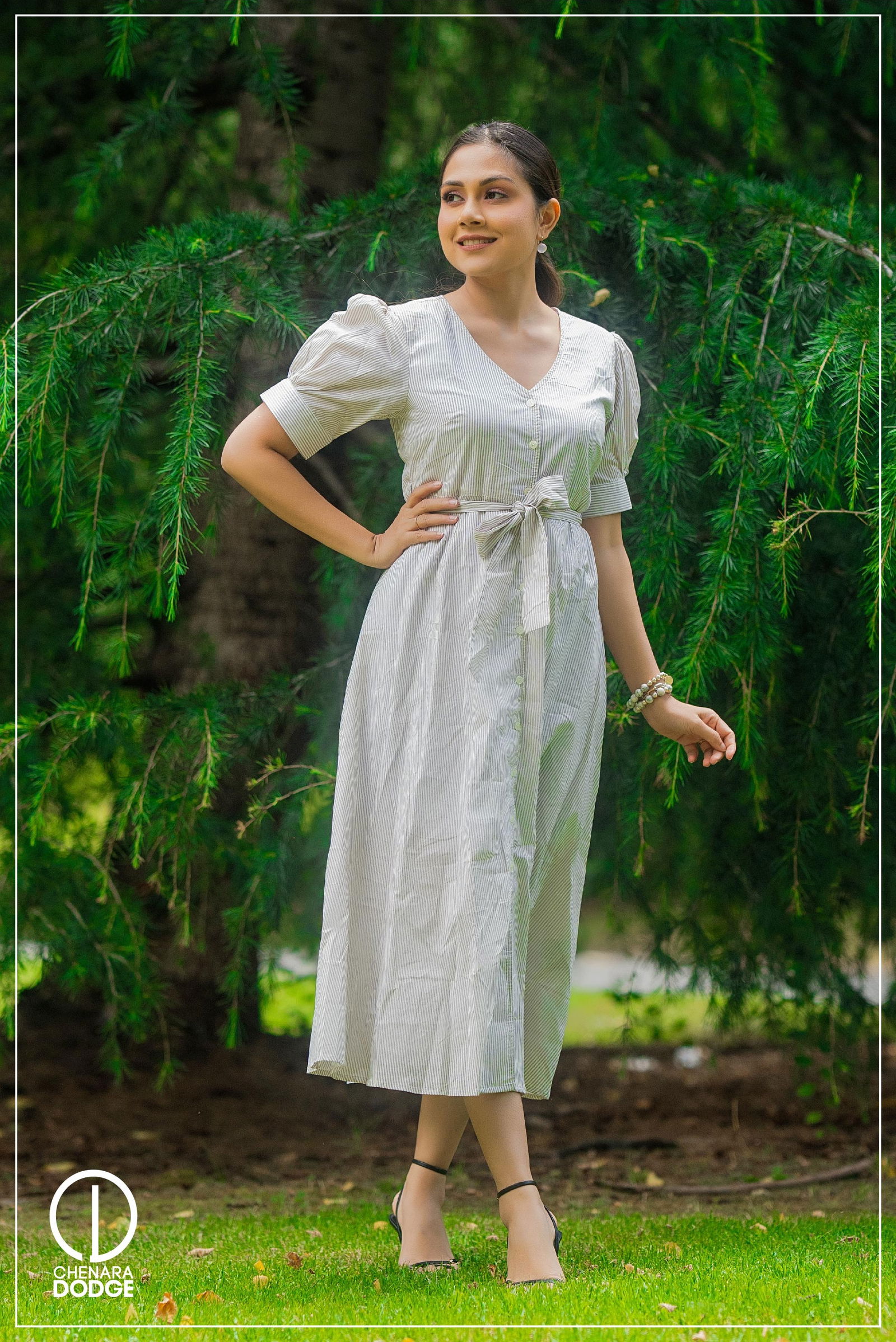 MILLIE TIE UP MIDI DRESS