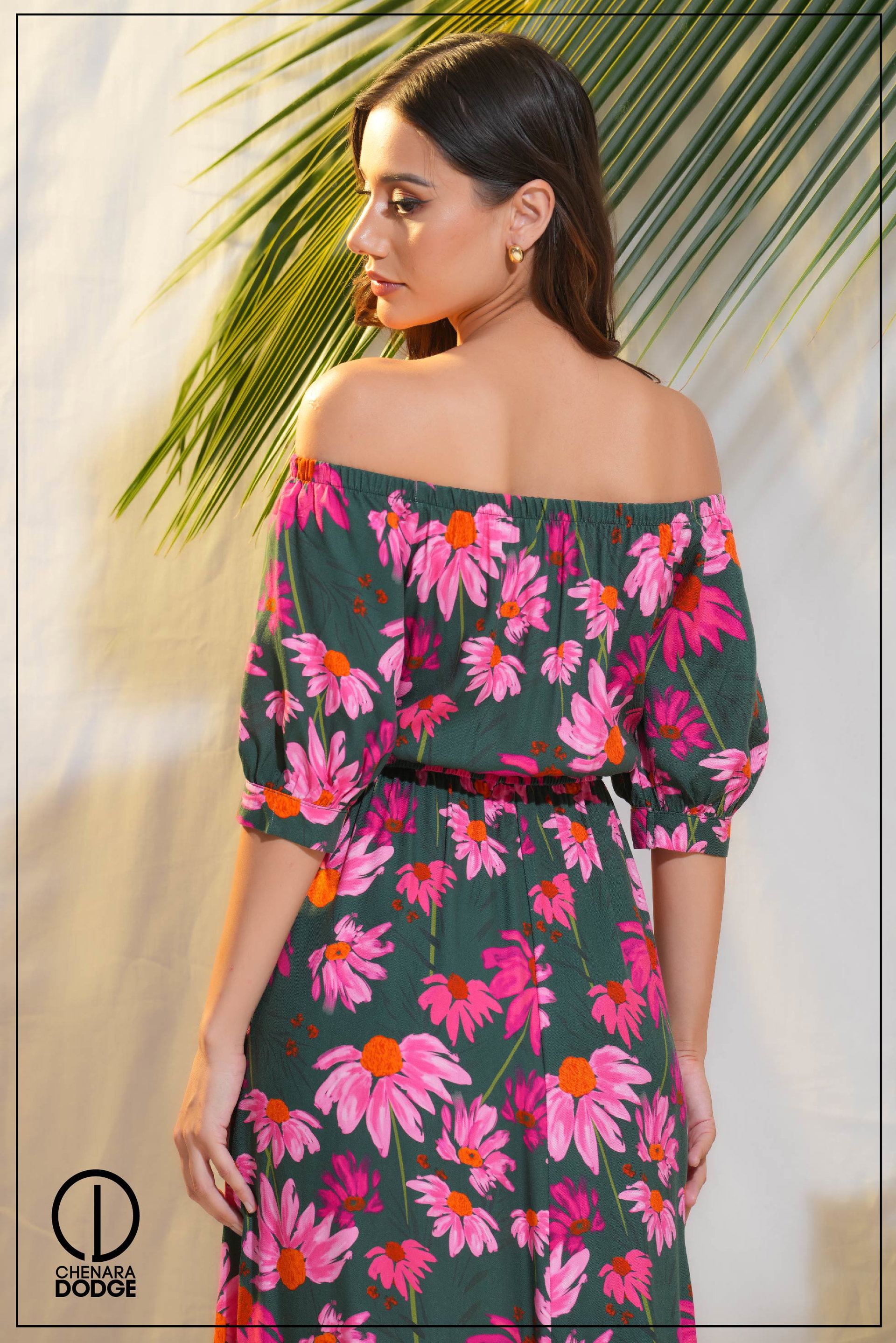 NINA OFF SHOULDER MIDI DRESS