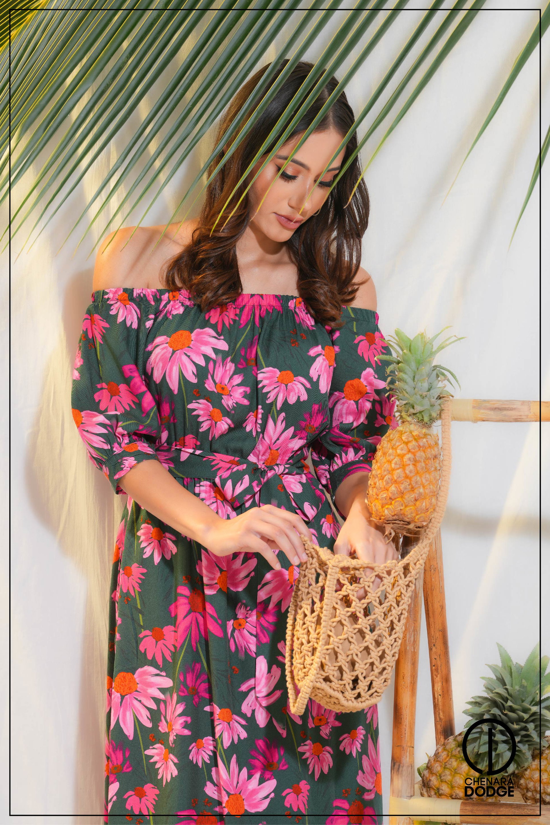 NINA OFF SHOULDER MIDI DRESS