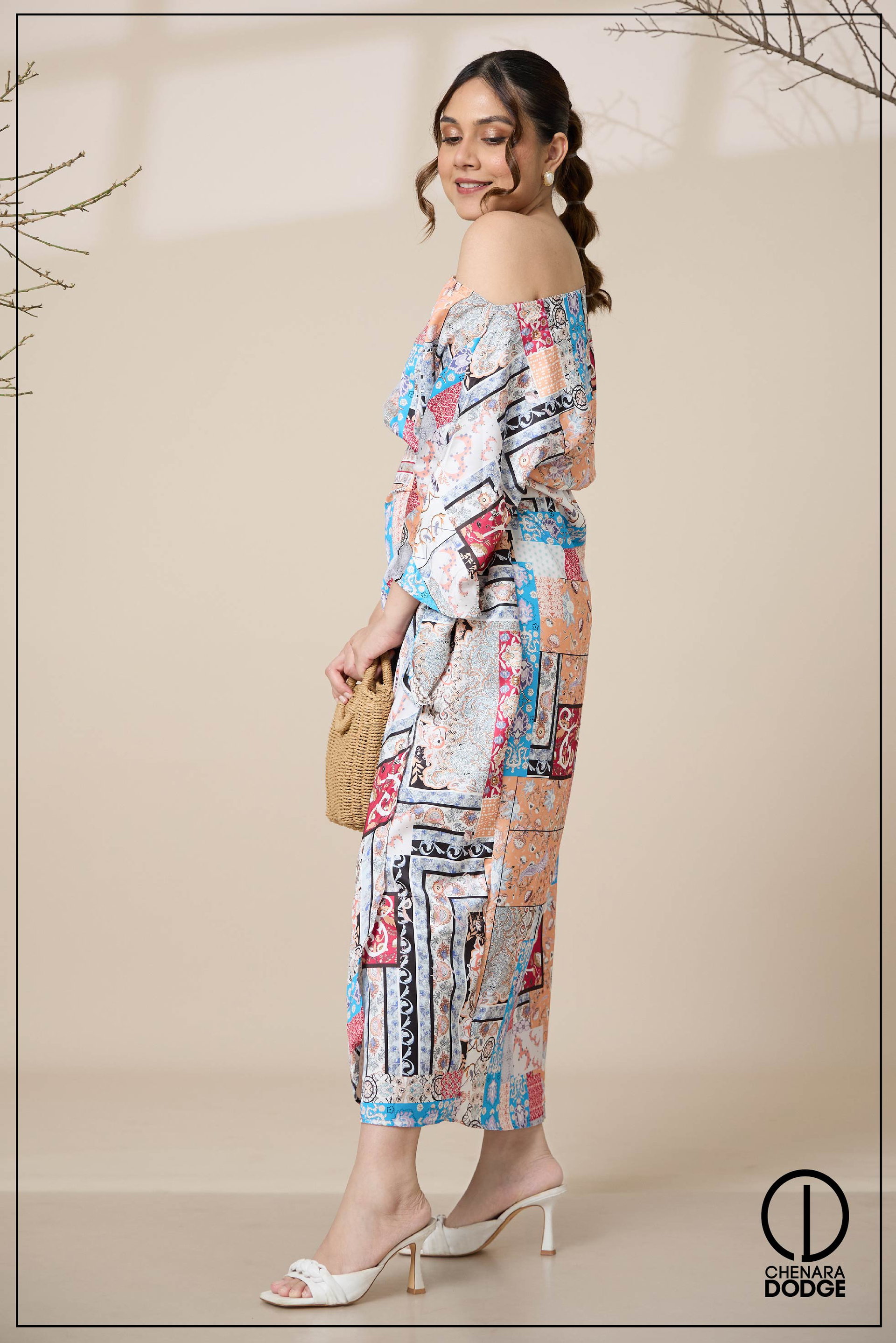 NINA ONE SHOULDER MIDI DRESS