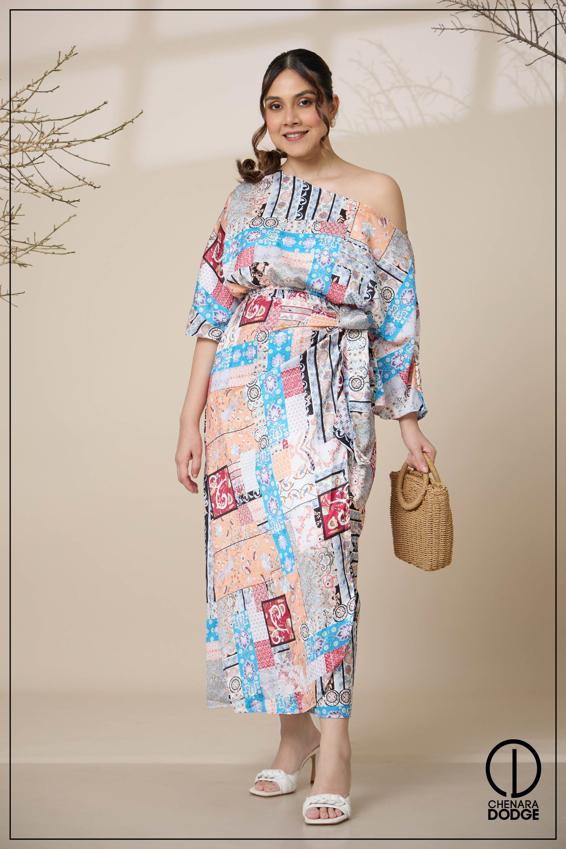 NINA ONE SHOULDER MIDI DRESS