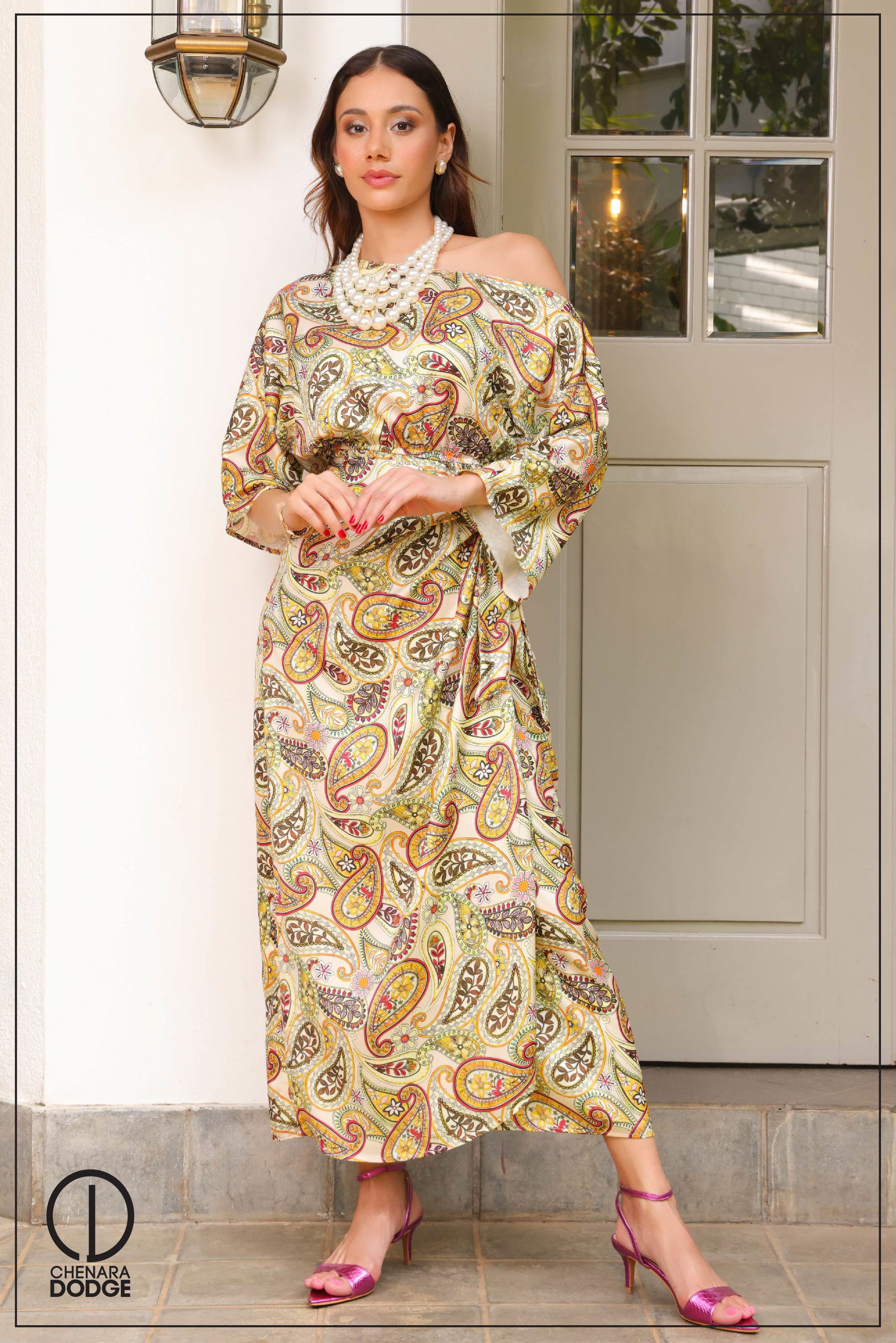 NINA ONE SHOULDER MIDI DRESS