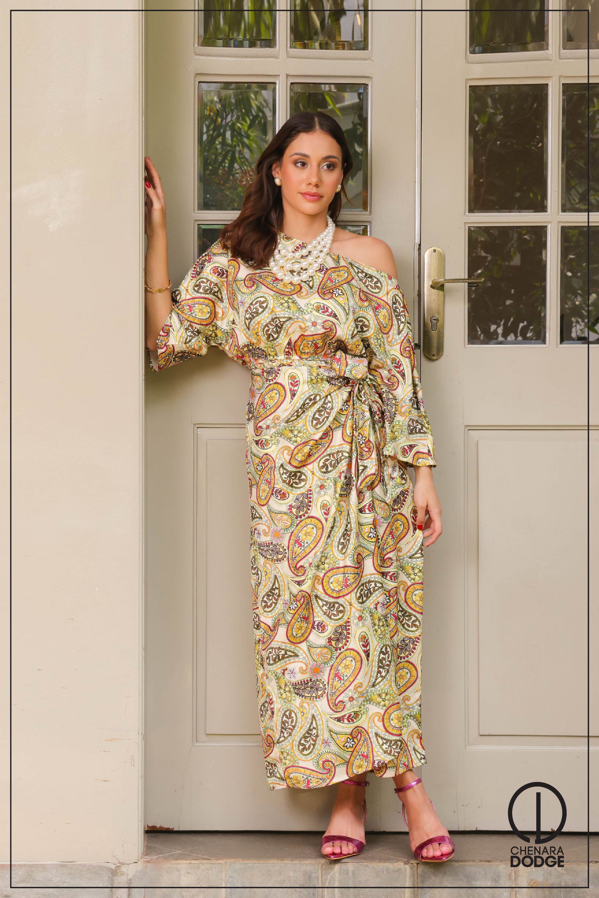 NINA ONE SHOULDER MIDI DRESS