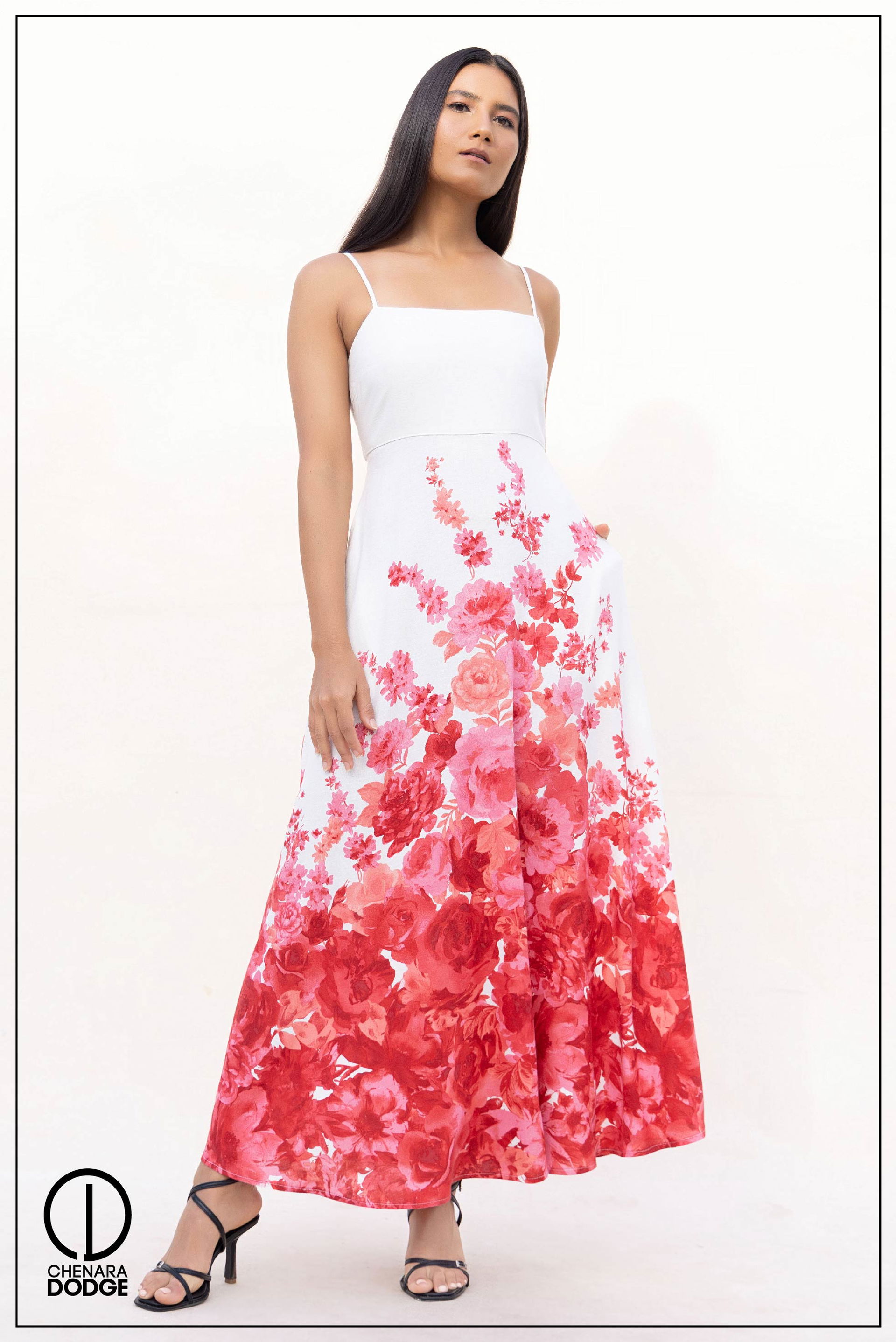 Pink Floral-White