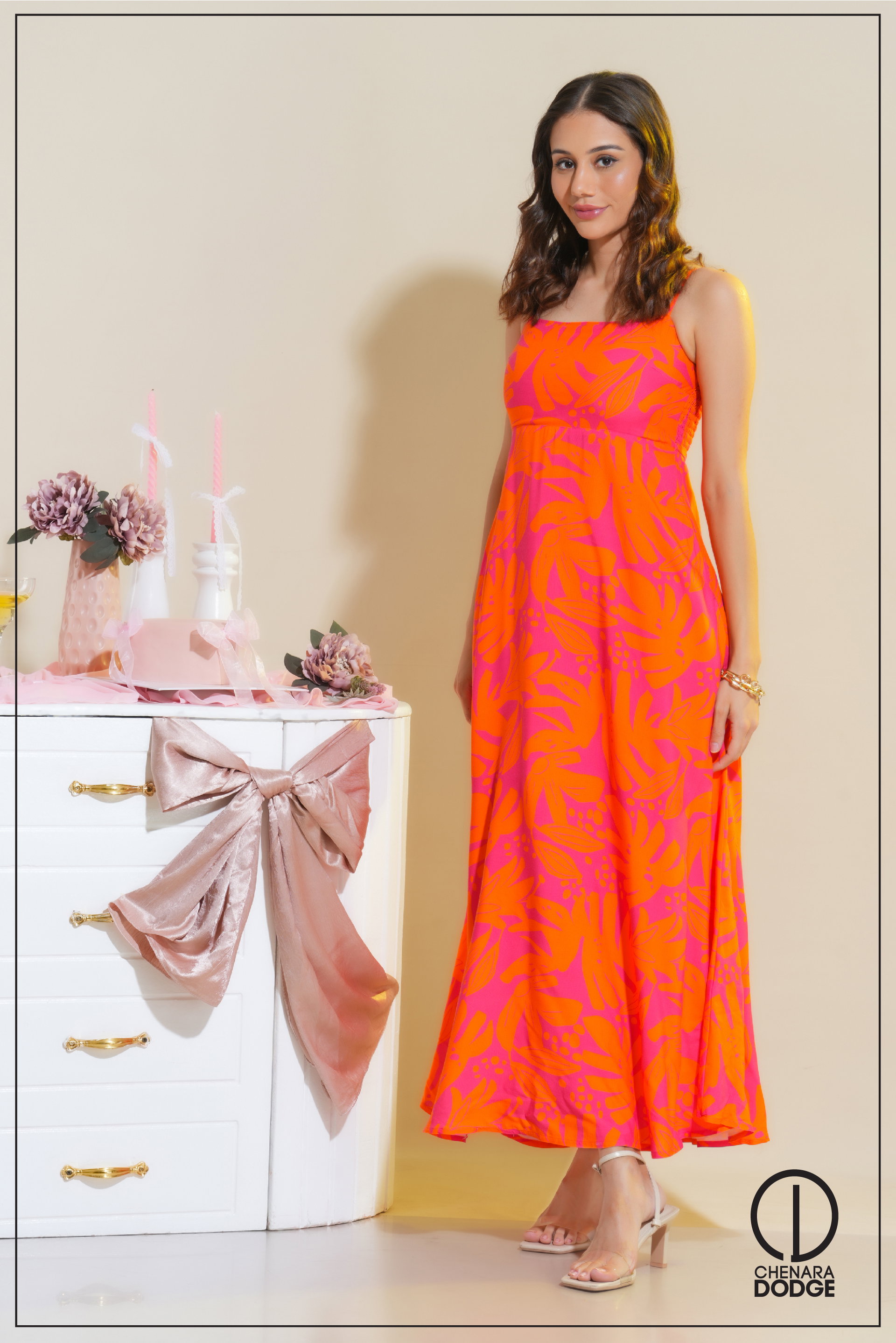 NORA STRAPPY PRINTED MAXI DRESS