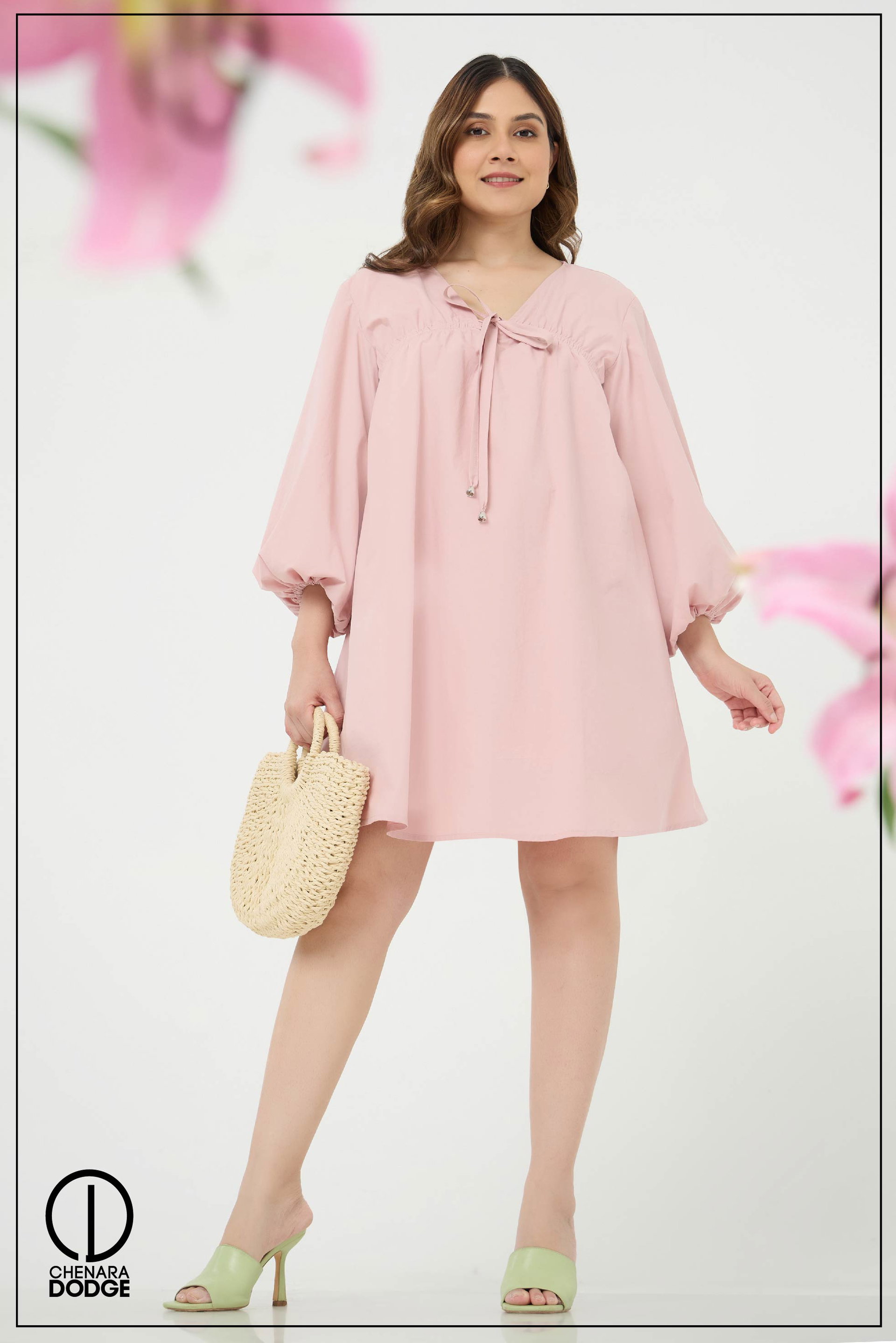 NORA TIE-UP MINI DRESS