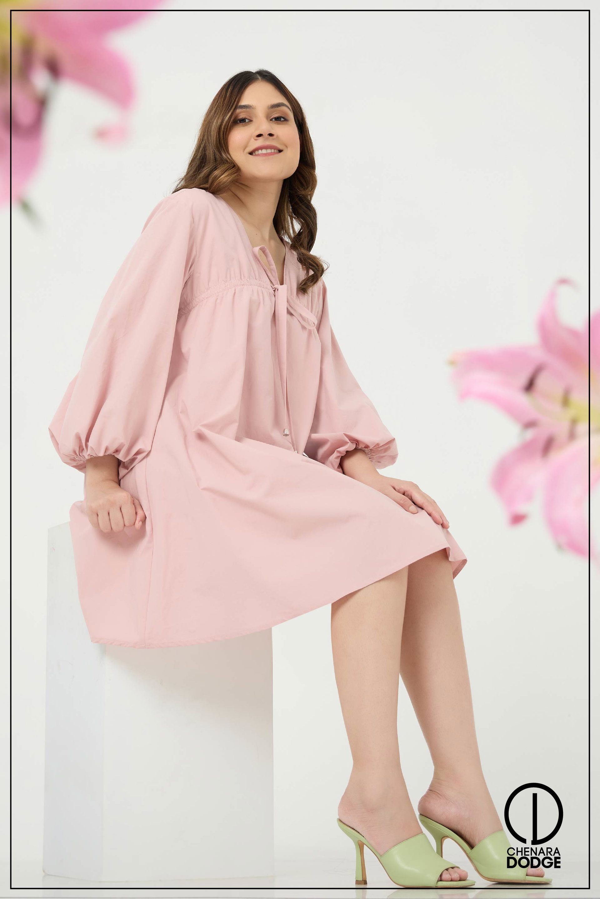 NORA TIE-UP MINI DRESS