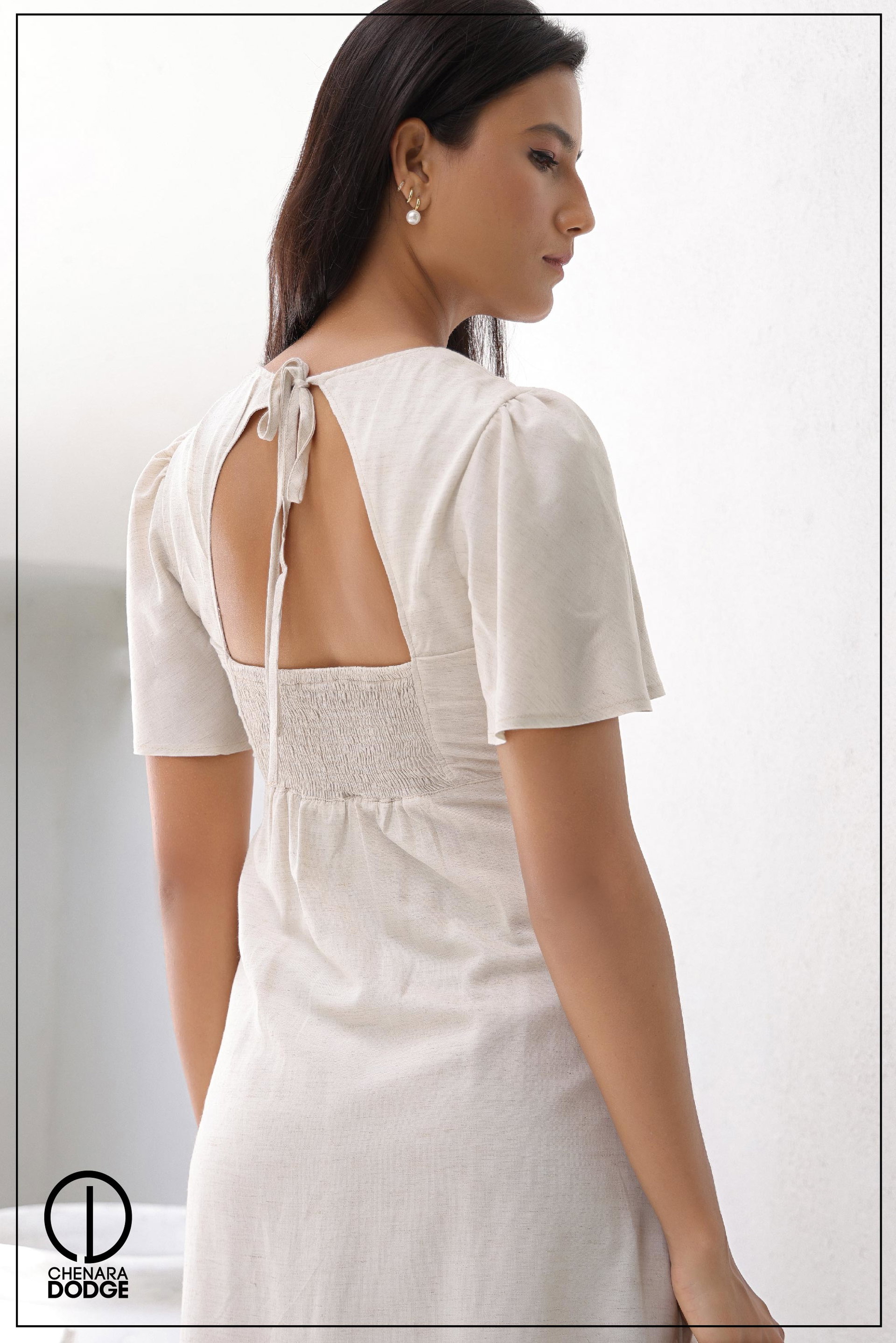 NOVA FRONT OPEN MIDI DRESS