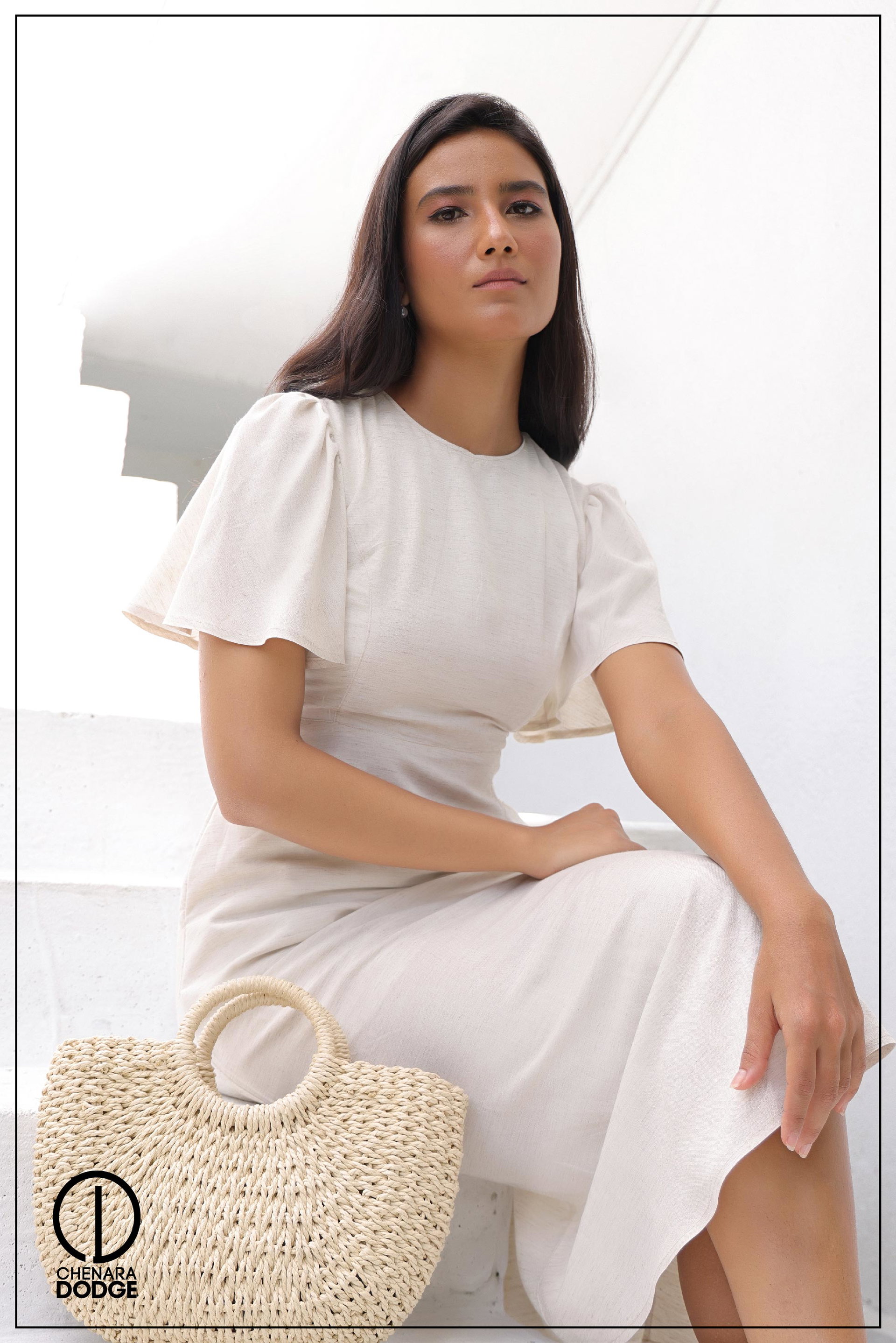 NOVA FRONT OPEN MIDI DRESS