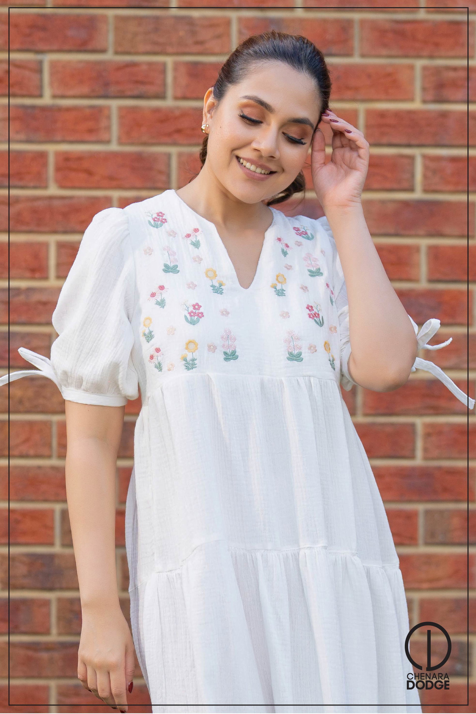 OLIVIA EMB LAYERED DRESS