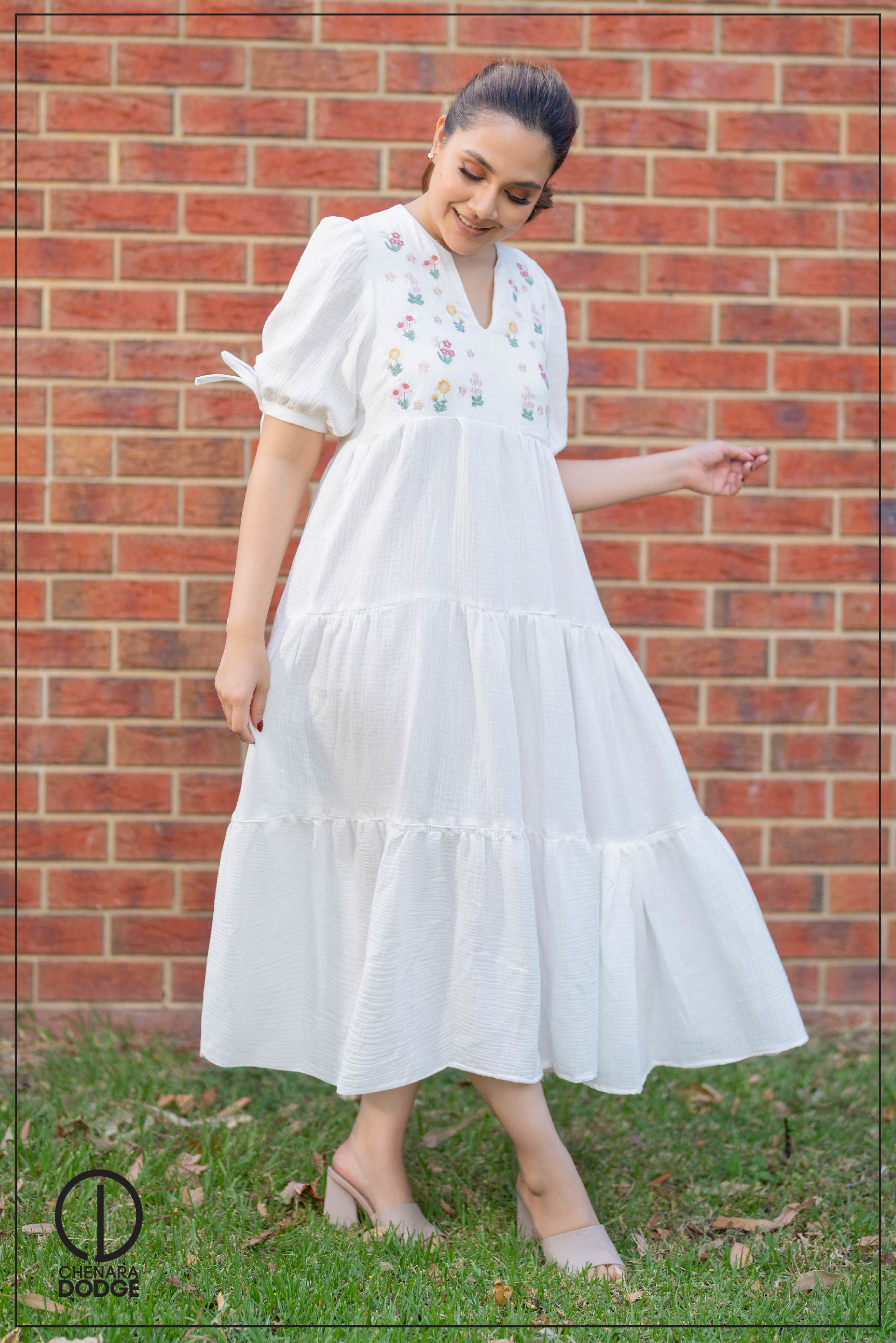 OLIVIA EMB LAYERED DRESS