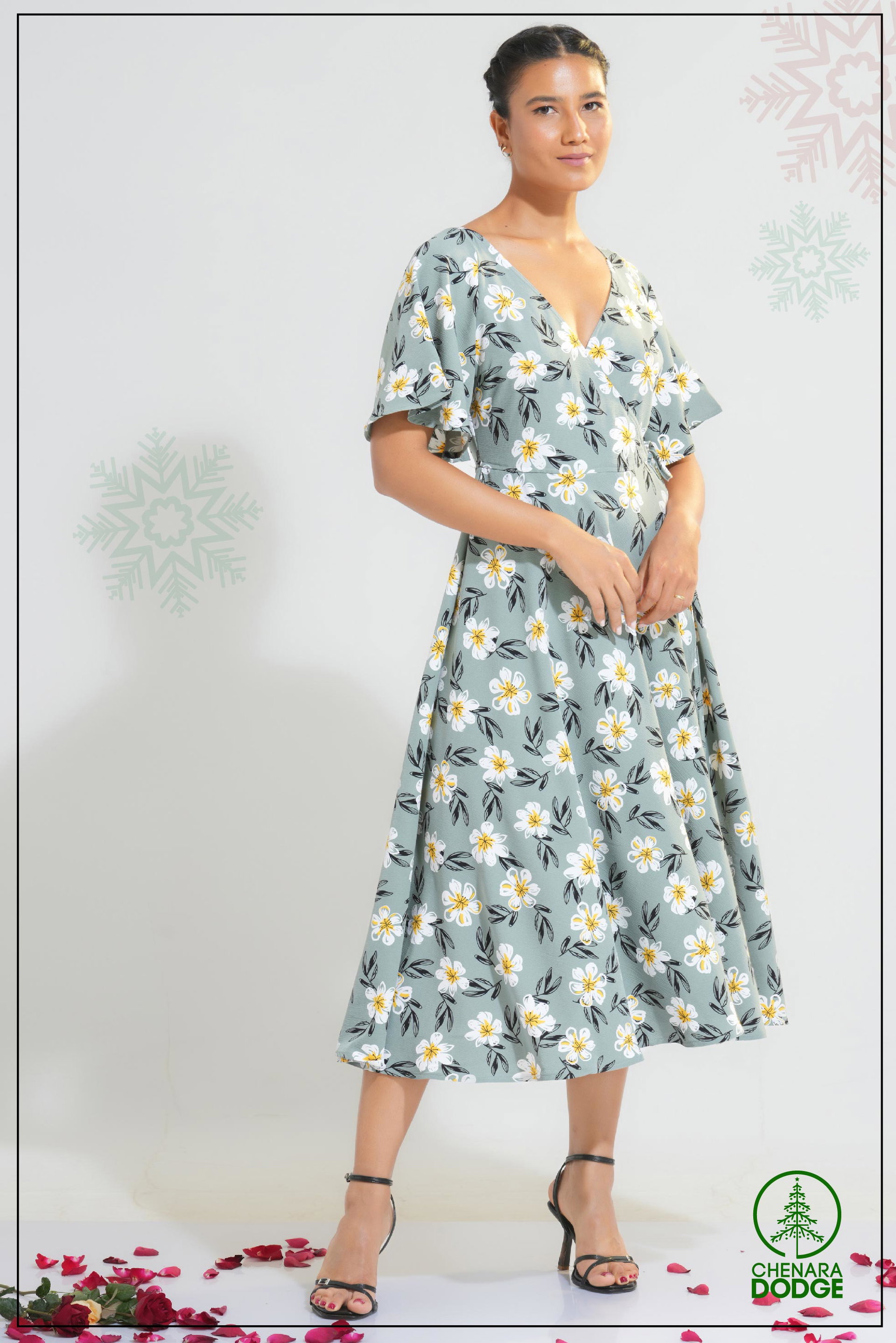 ORLA CROSS-OVER MIDI DRESS