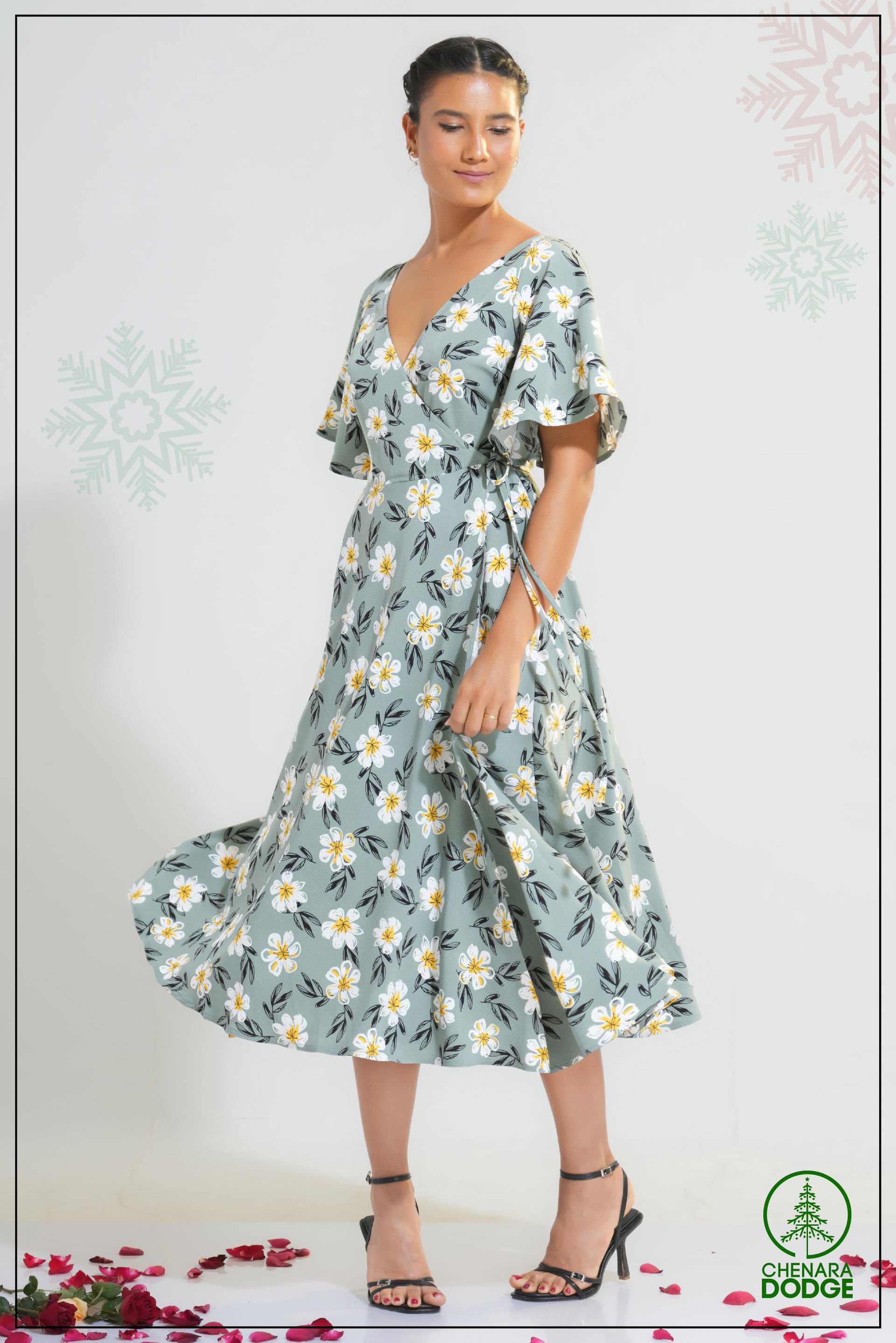 ORLA CROSS-OVER MIDI DRESS