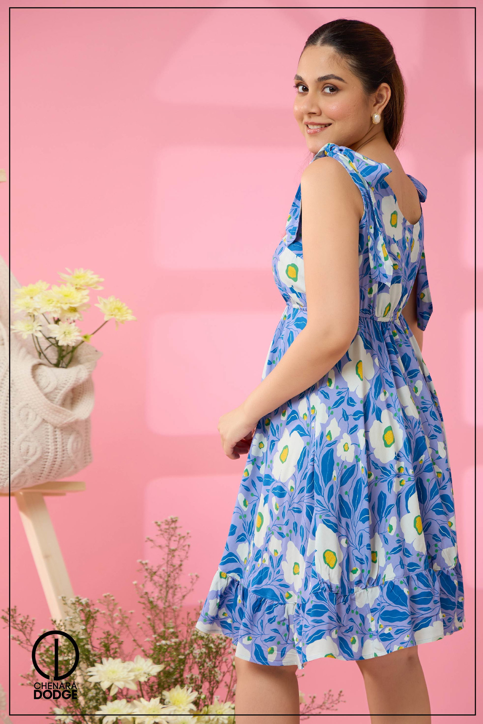 REMI TIE-UP MINI DRESS